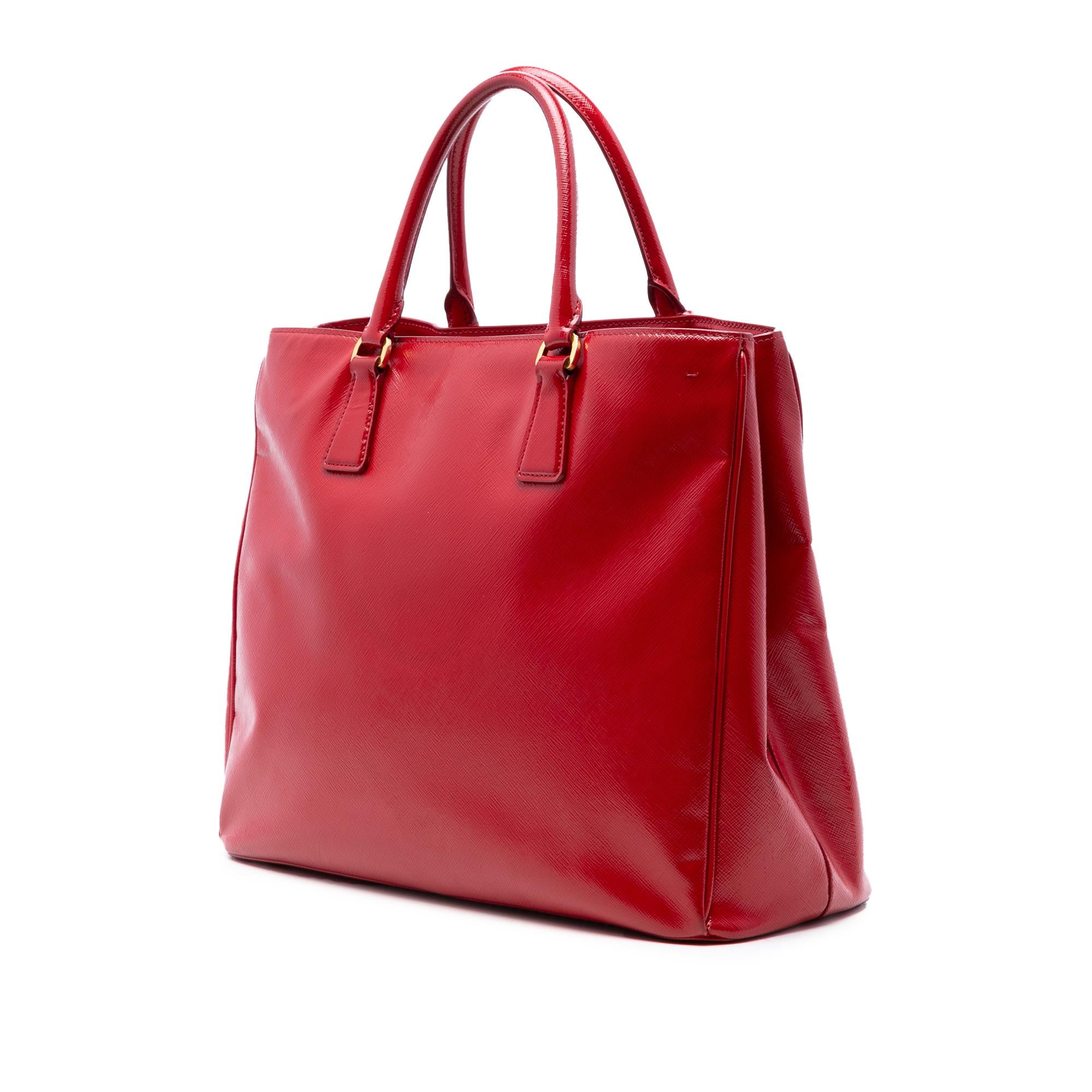 Prada Large Saffiano Vernice Galleria Satchel