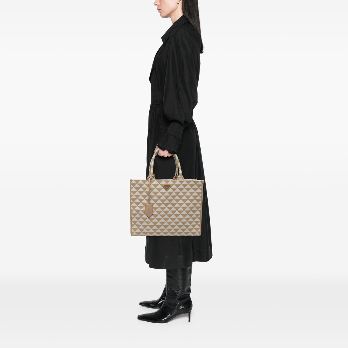Prada Large Triangolo Jacquard Symbole Tote