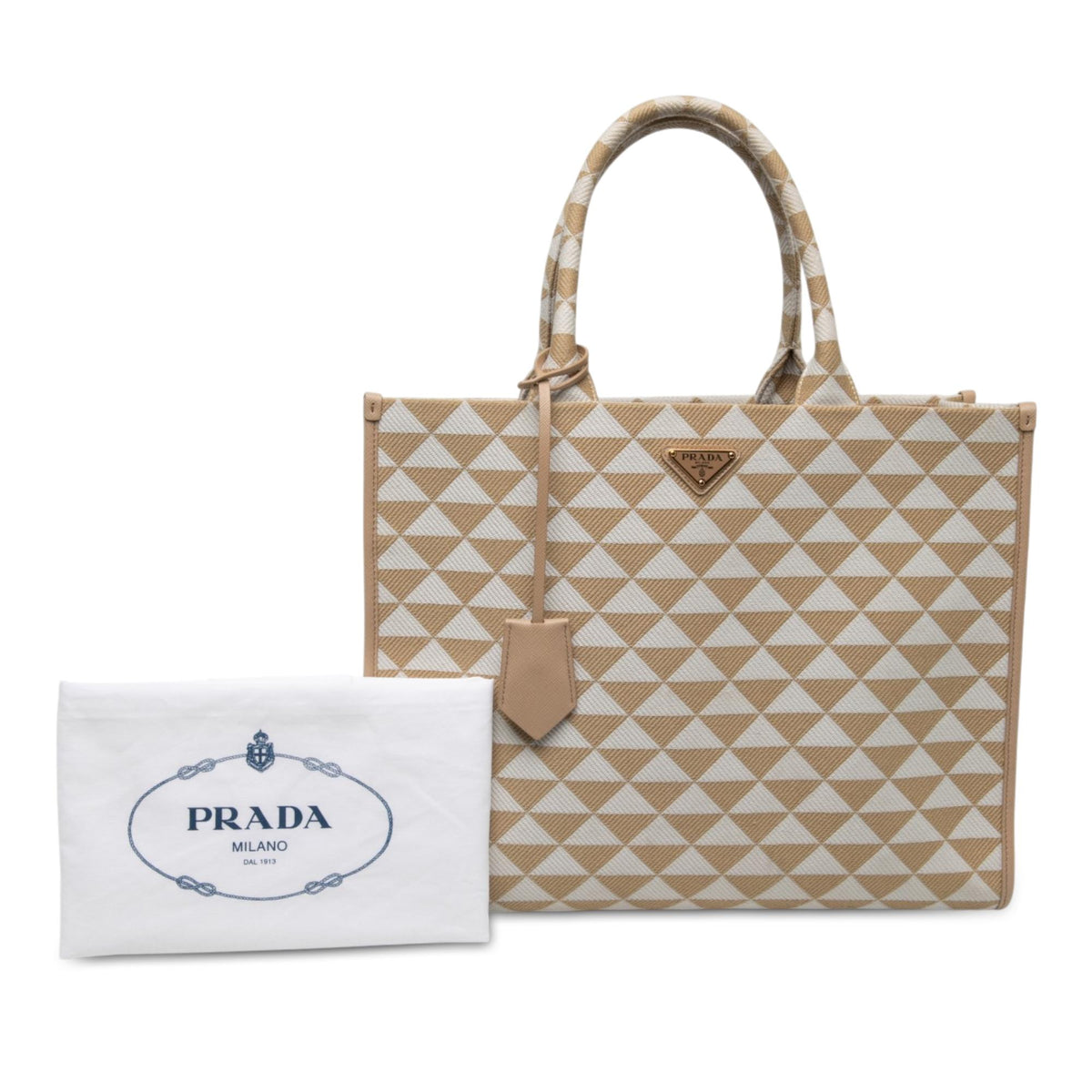 Prada Large Triangolo Jacquard Symbole Tote