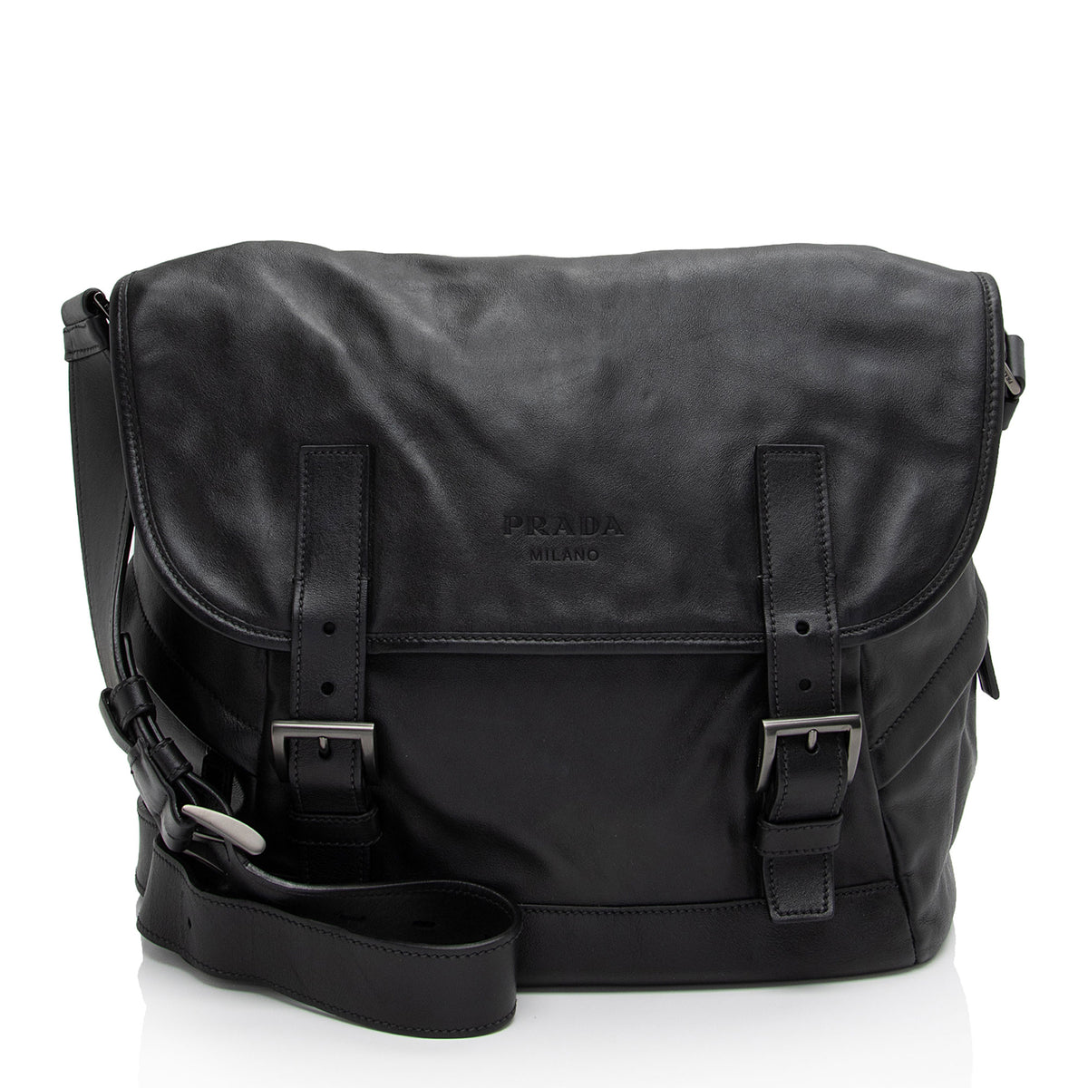 Prada-Leather-Double-Buckle- 