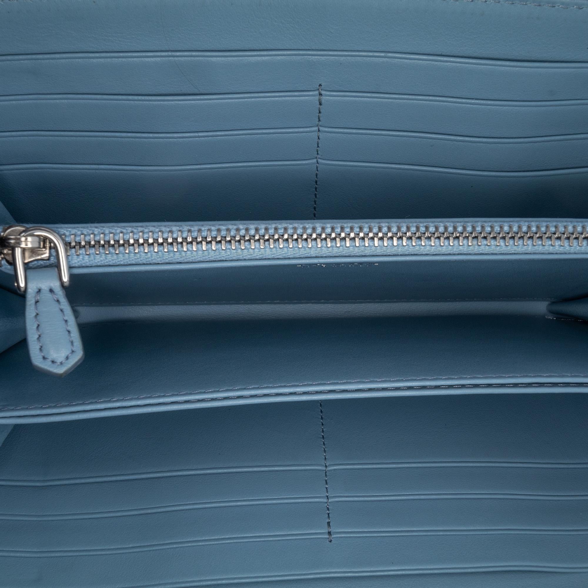 Prada Leather Etiquette Zip Around Wallet