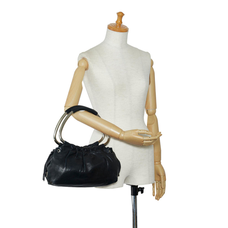 Prada Leather Ring Handbag (SHG-1BZ8Cb) – LuxeDH