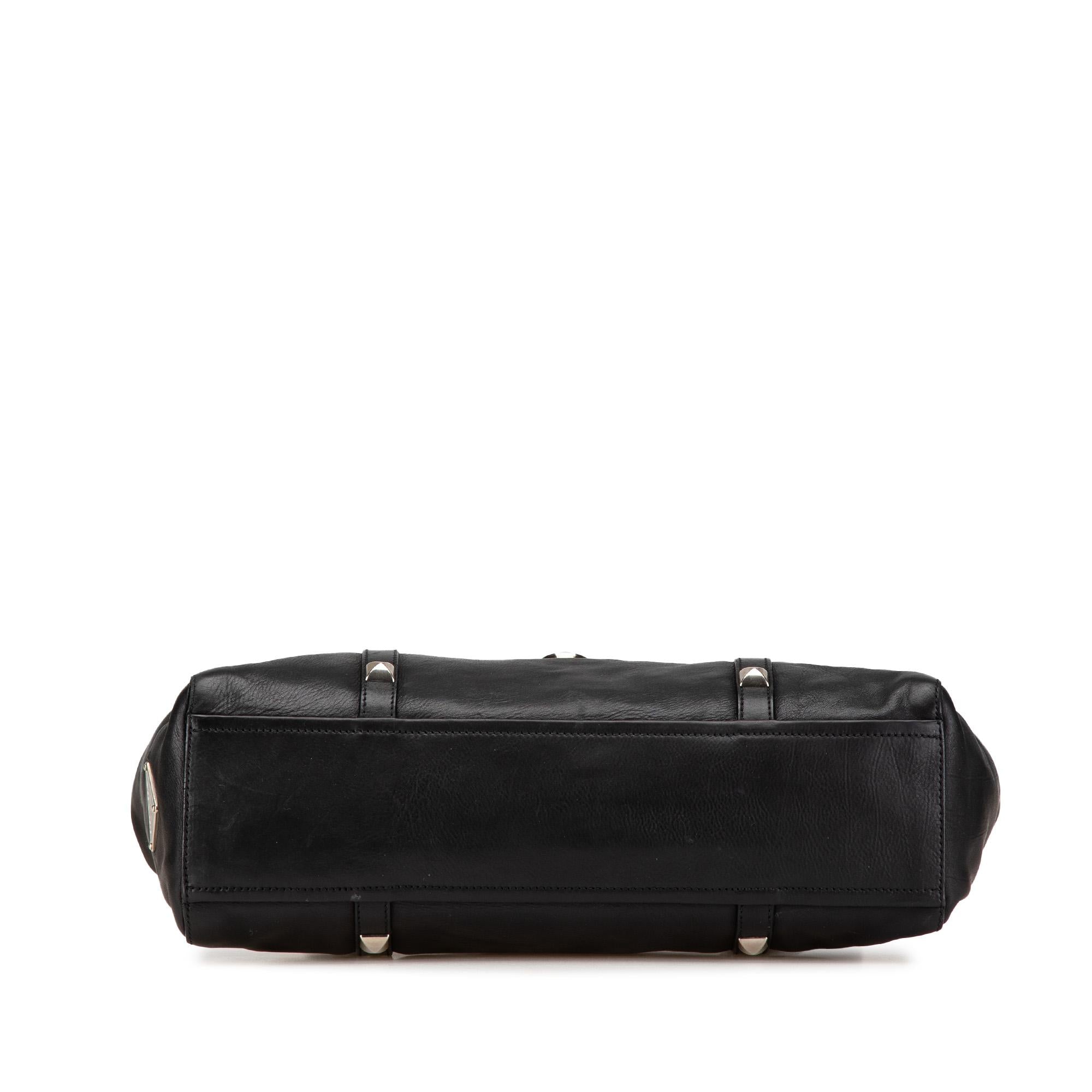 Prada Leather Studded Easy Shoulder Bag