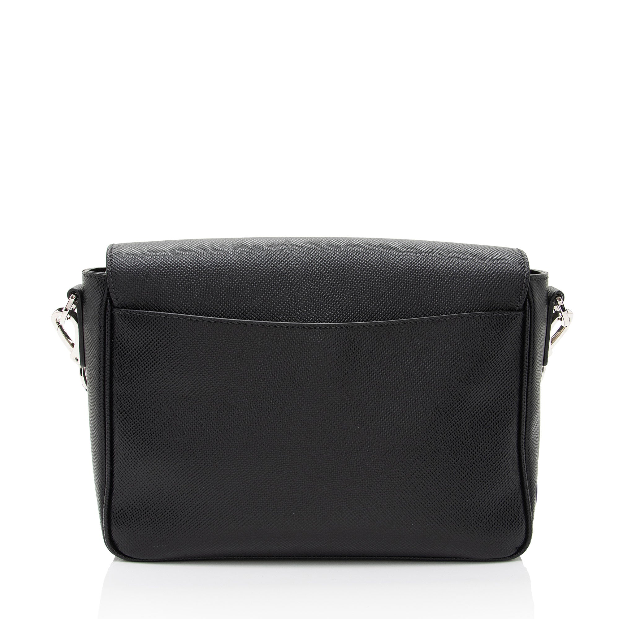 Prada Leather Triangle Logo Flap Shoulder Bag (SHF-gkkZ4n)
