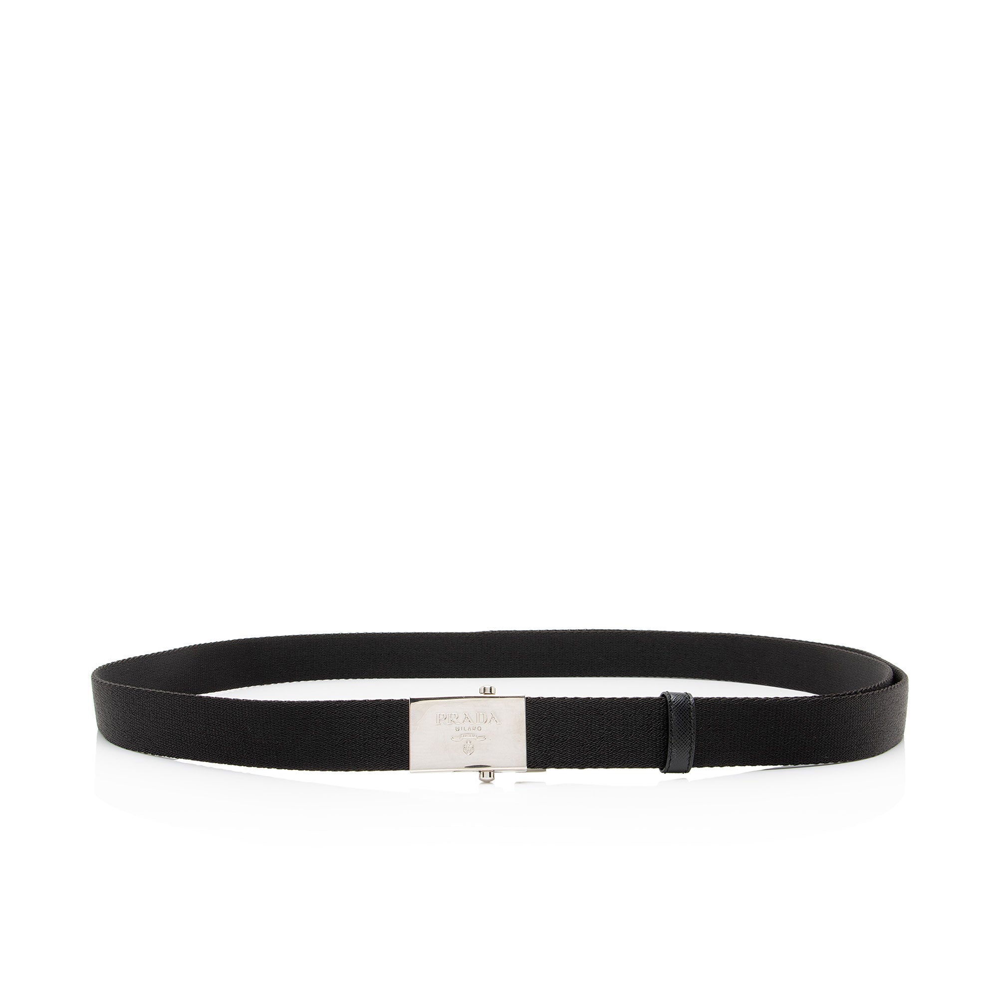 Prada Logo Buckle Nylon Double Wrap Belt - Size 32 / 80
