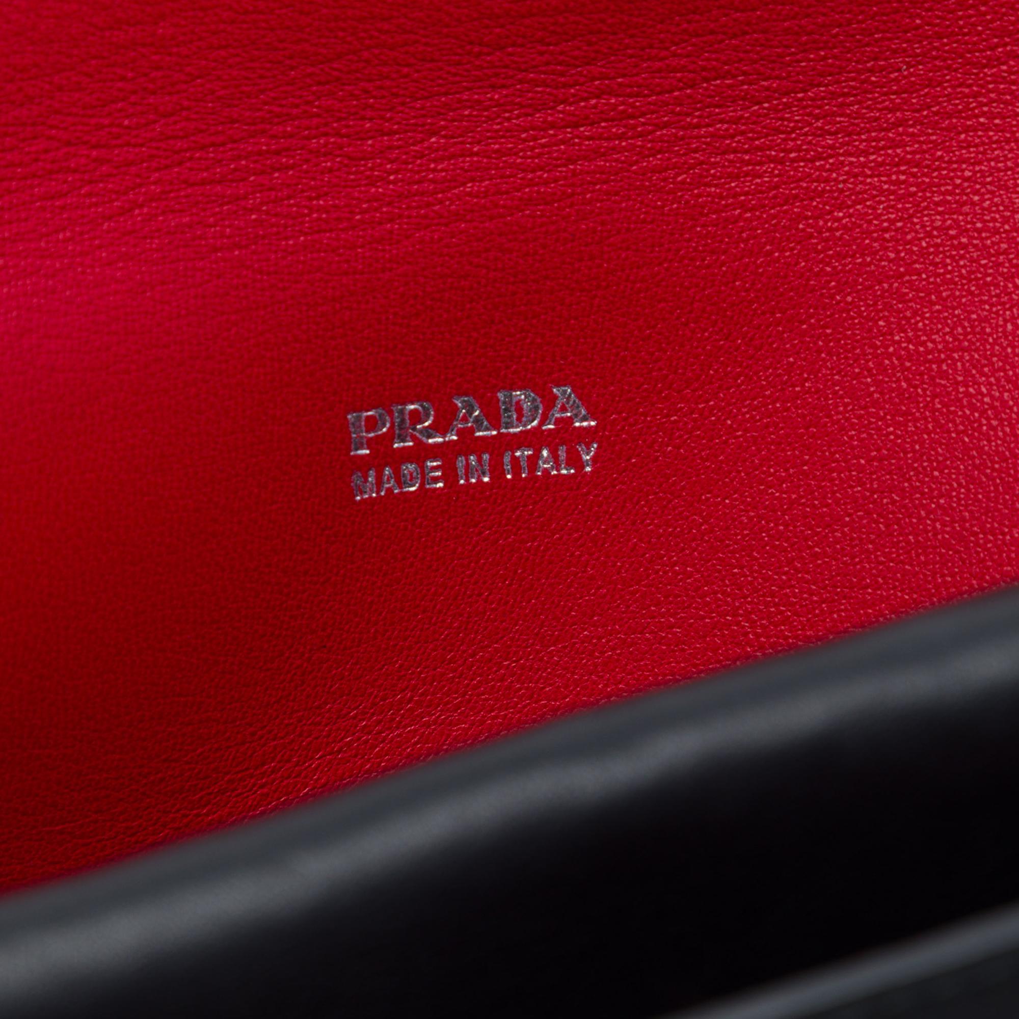 Prada Lux Calf Double Sided Flap Messenger Bag