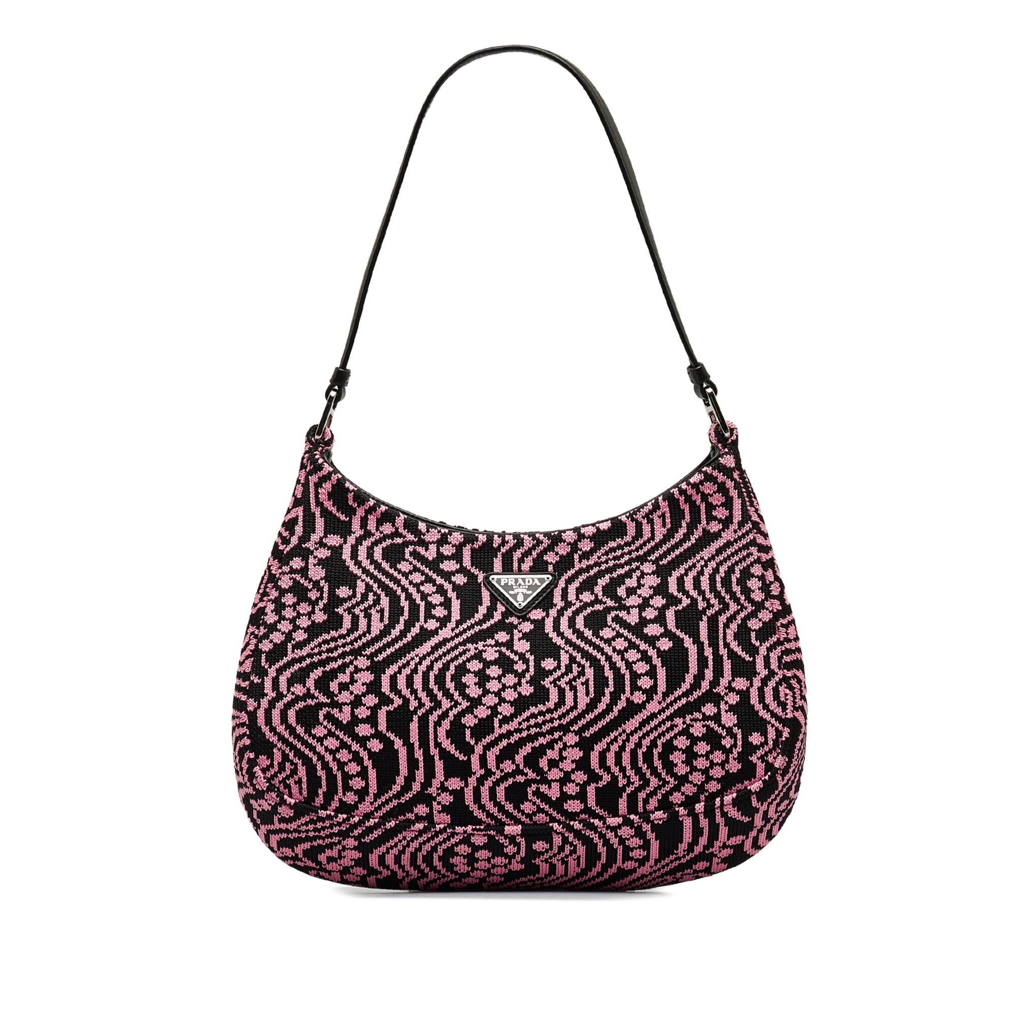 Prada Maglia Jacquard Knit Cleo Bag