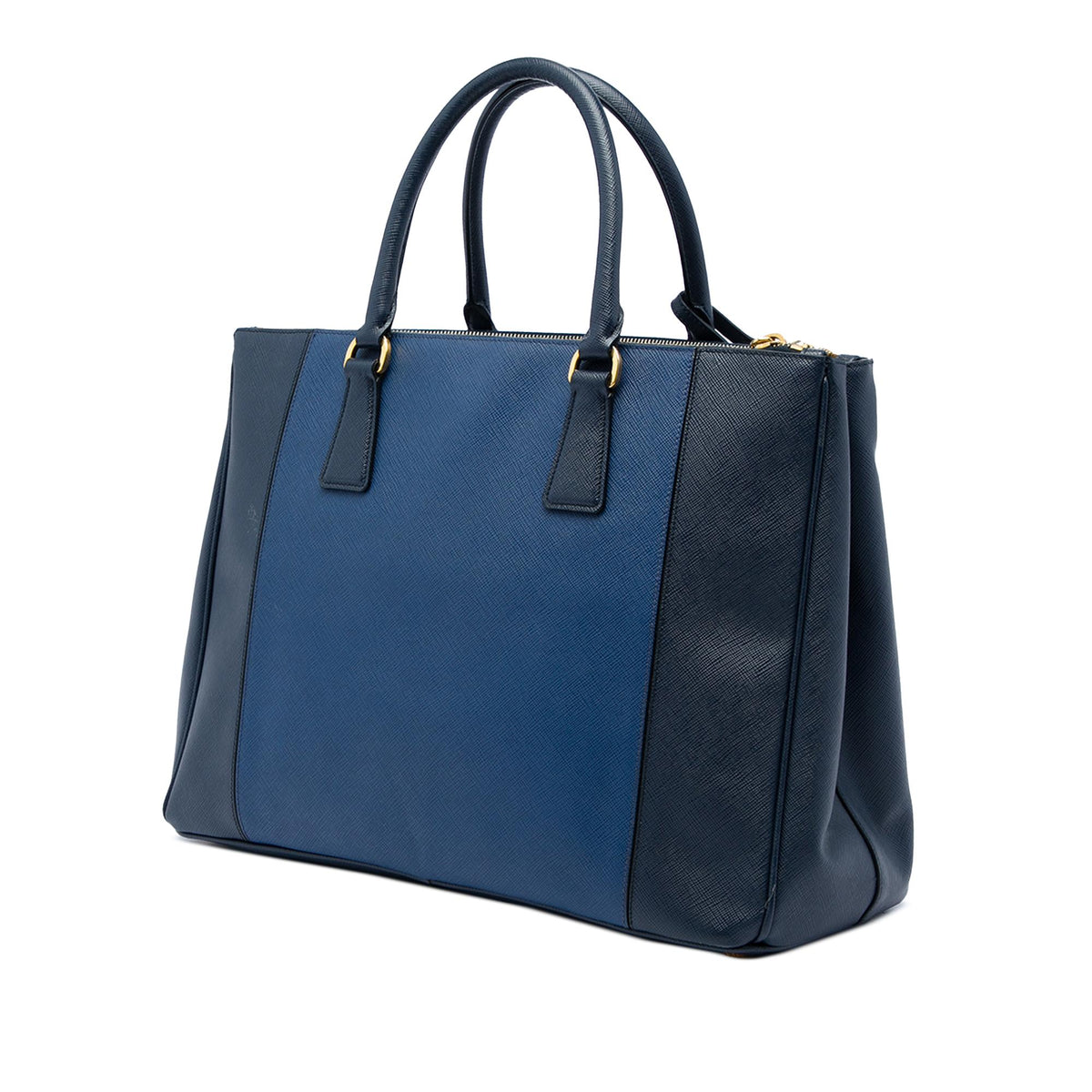 Prada Medium Bicolor Saffiano Lux Galleria Double Zip Satchel