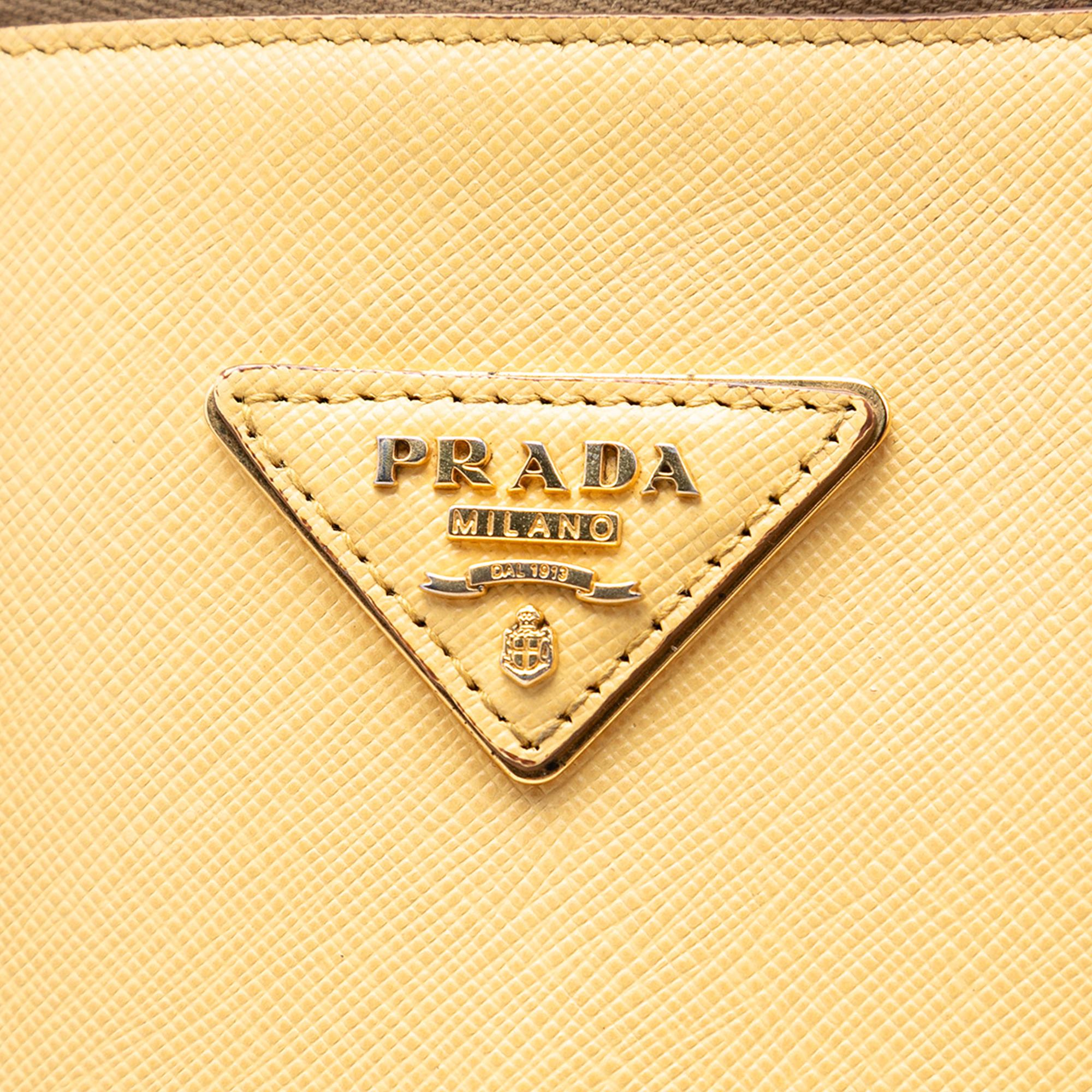 Prada Medium Bicolor Saffiano Lux Promenade Satchel