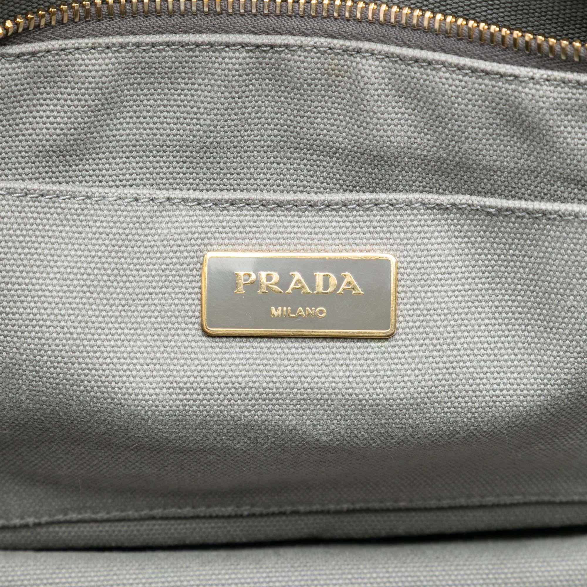 Prada Medium Floral Printed Canvas Canapa Satchel