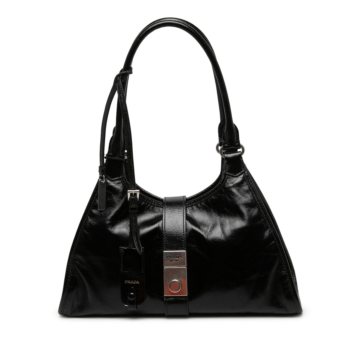 Prada Medium Glossy Calfskin Shoulder Bag