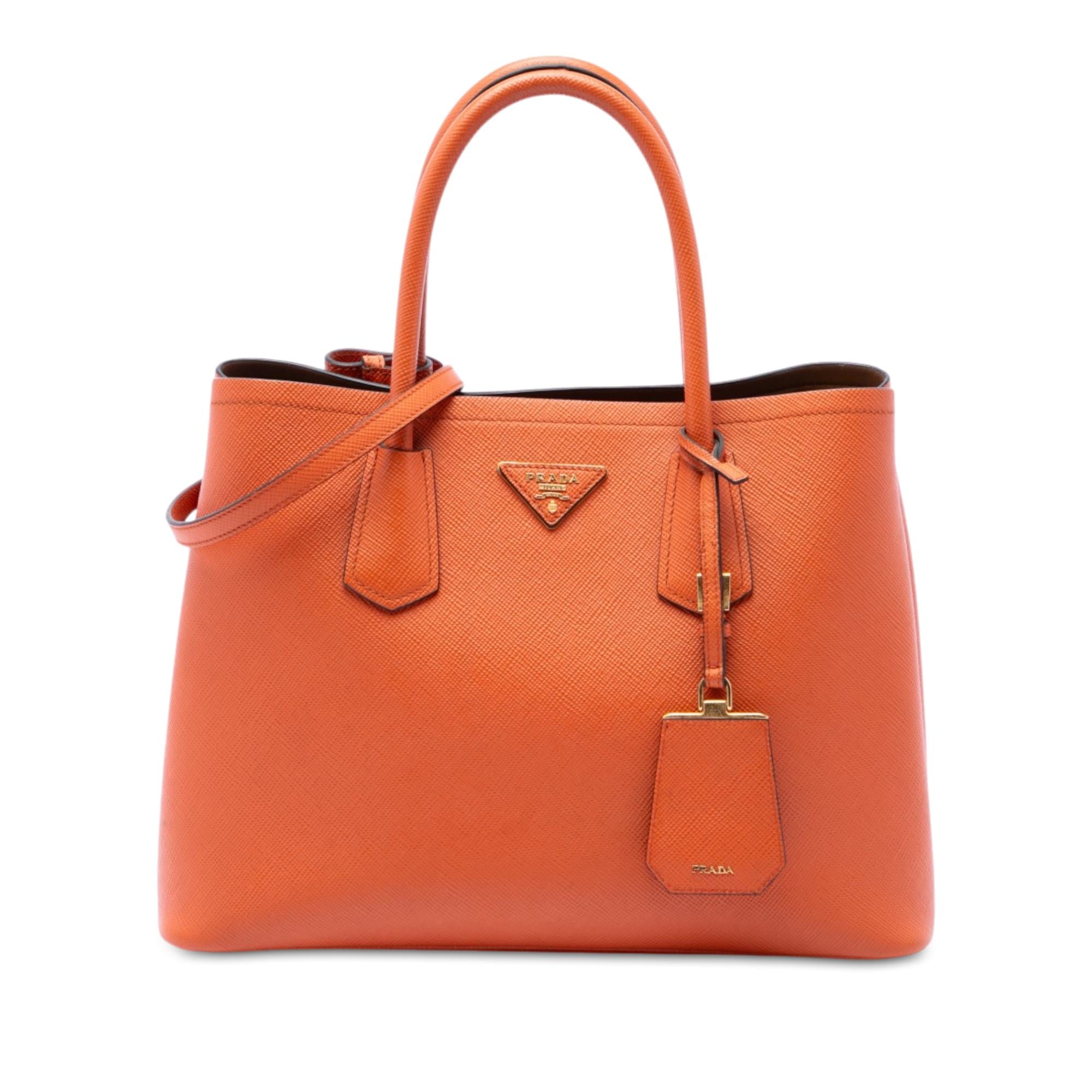 Prada Medium Saffiano Cuir Double Handle Satchel