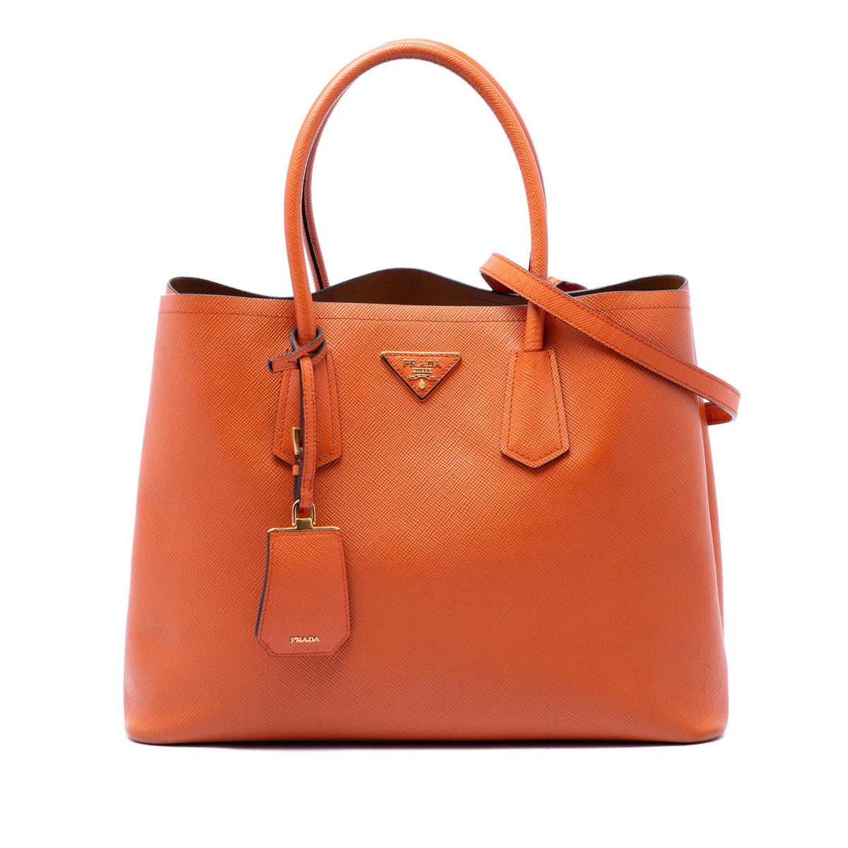 Prada Medium Saffiano Cuir Double Handle Satchel