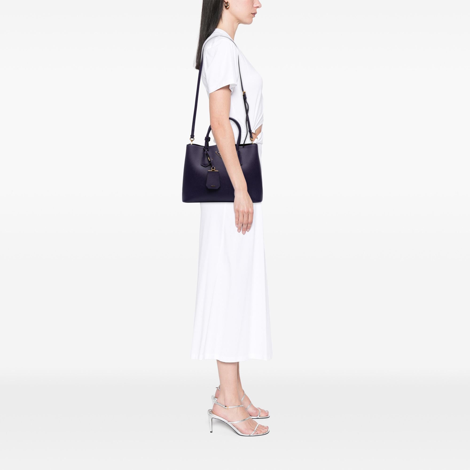 Prada Medium Saffiano Cuir Double Satchel