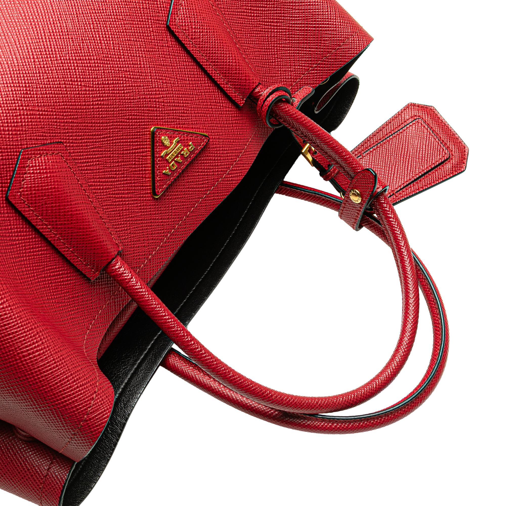 Prada Medium Saffiano Cuir Double Satchel