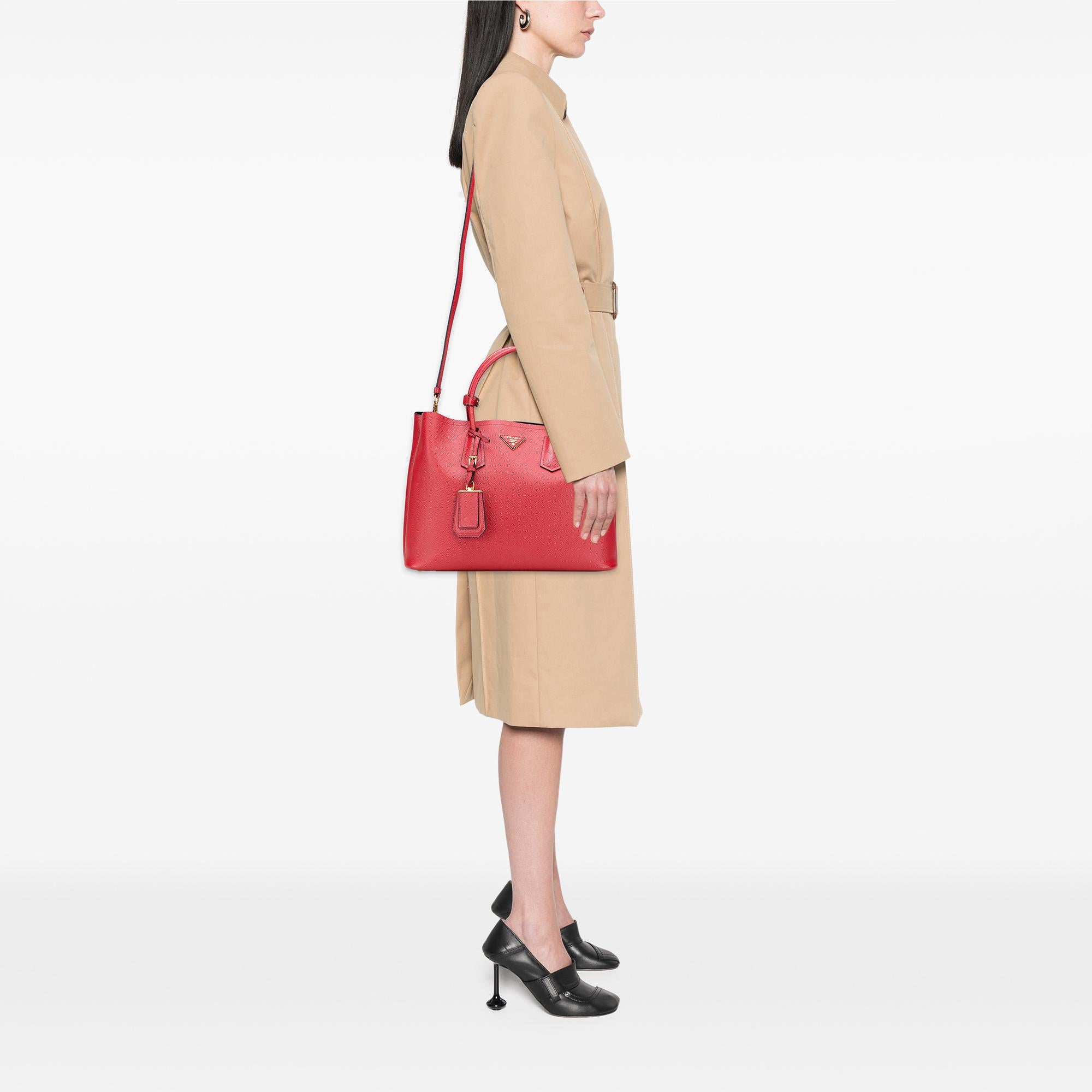 Prada Medium Saffiano Cuir Double Satchel