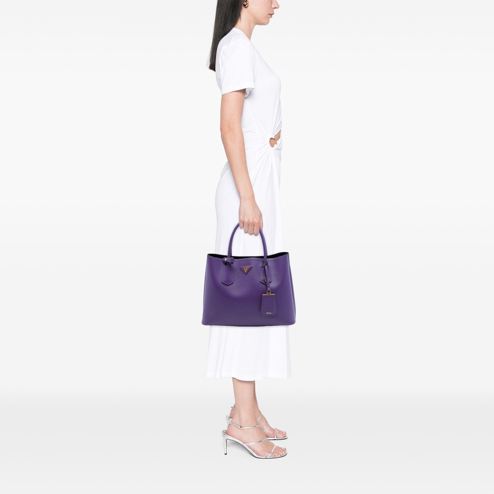 Prada Medium Saffiano Cuir Double Satchel