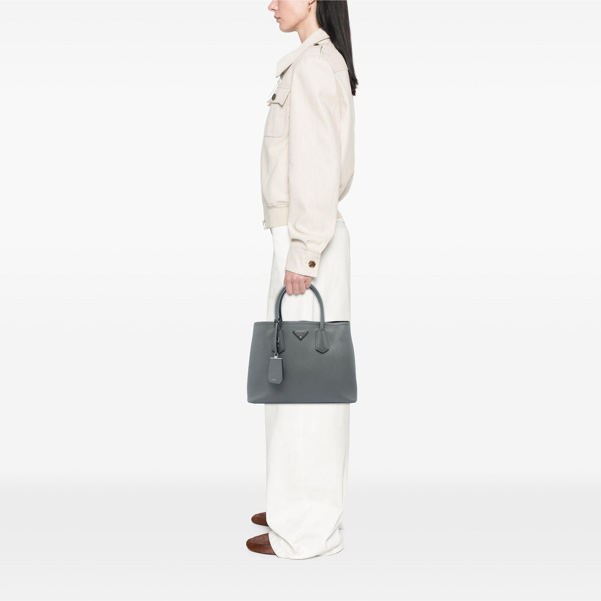 Prada Medium Saffiano Cuir Double Satchel