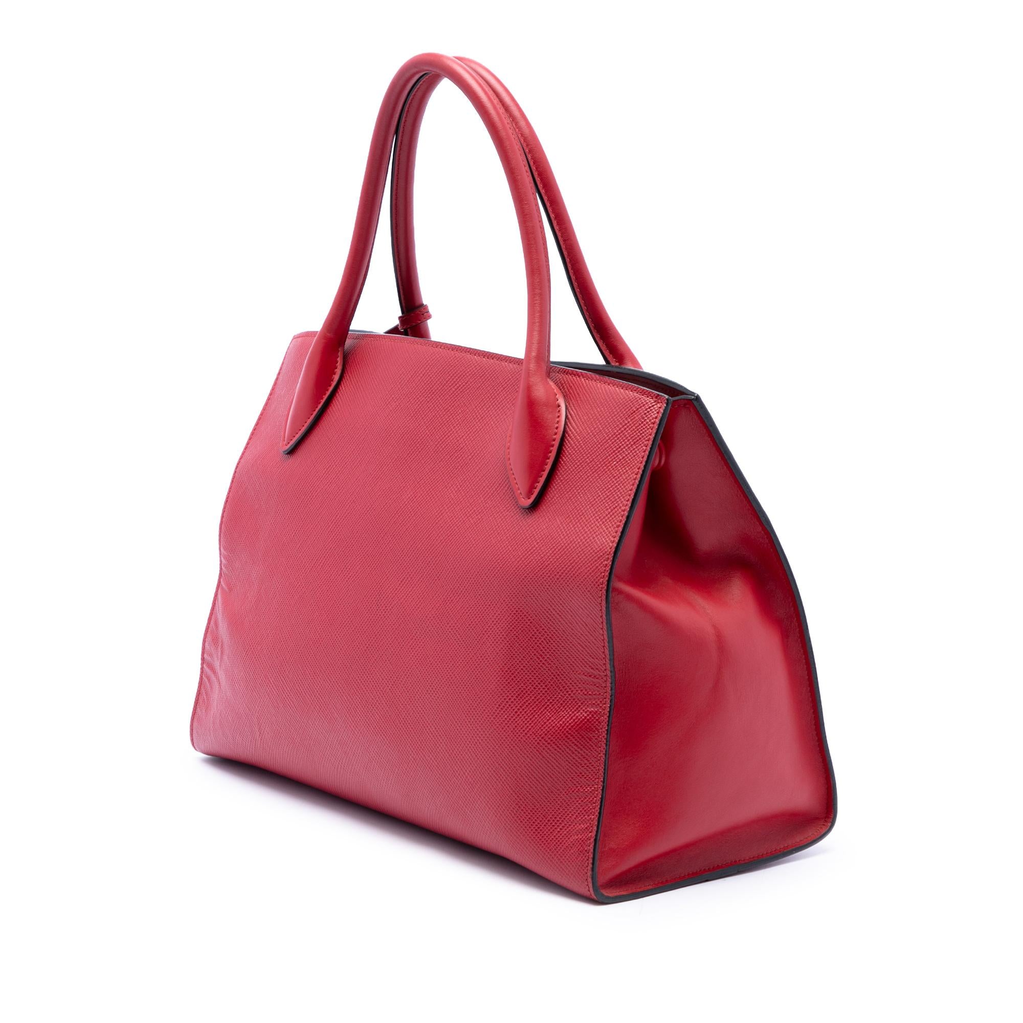 Prada Medium Saffiano Cuir Monochrome Top Handle Tote