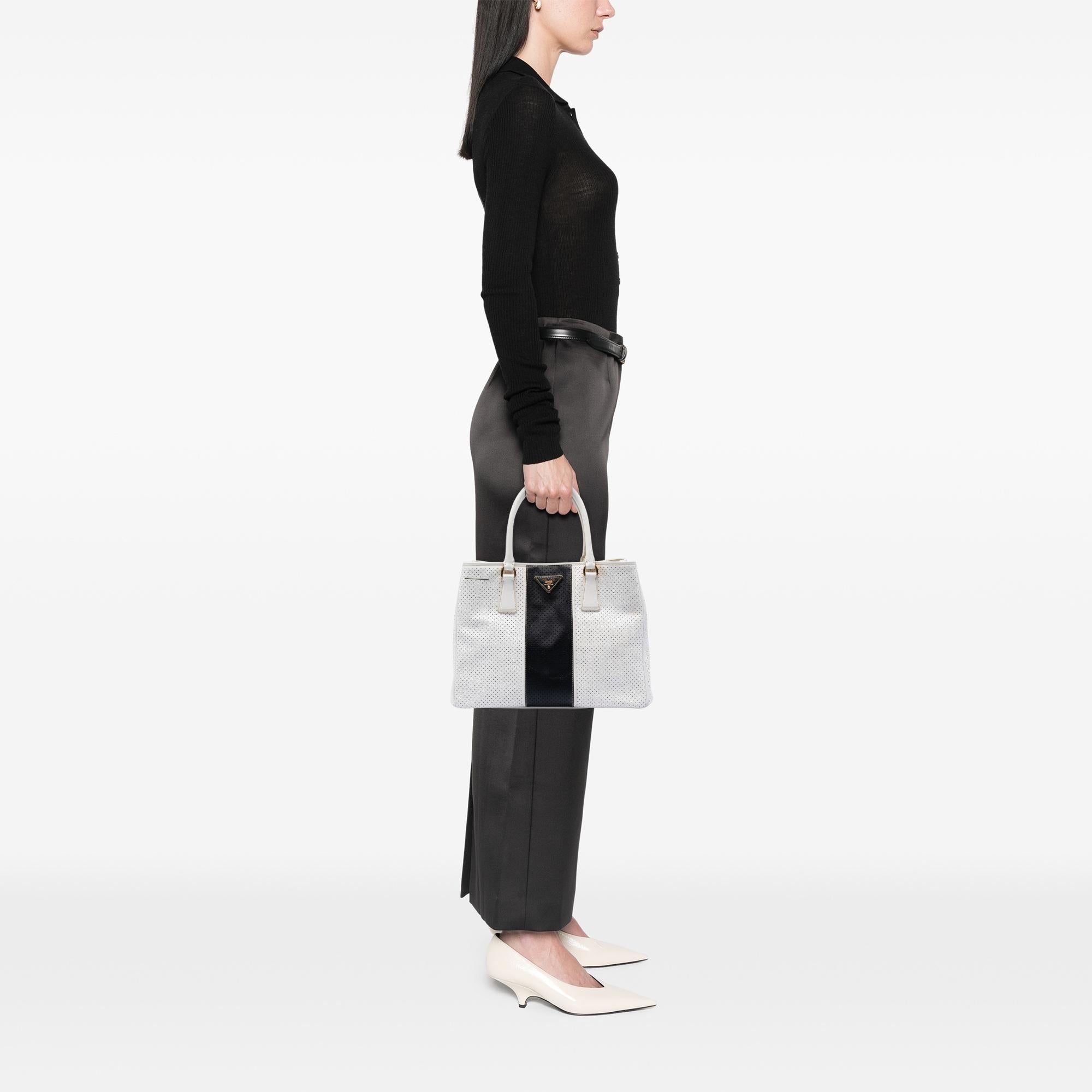 Prada Medium Saffiano Fori Perforated Galleria Tote