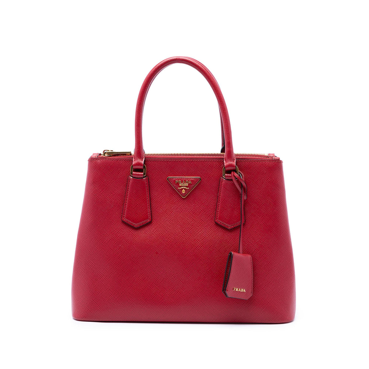 Prada Medium Saffiano Galleria Double Zip Satchel