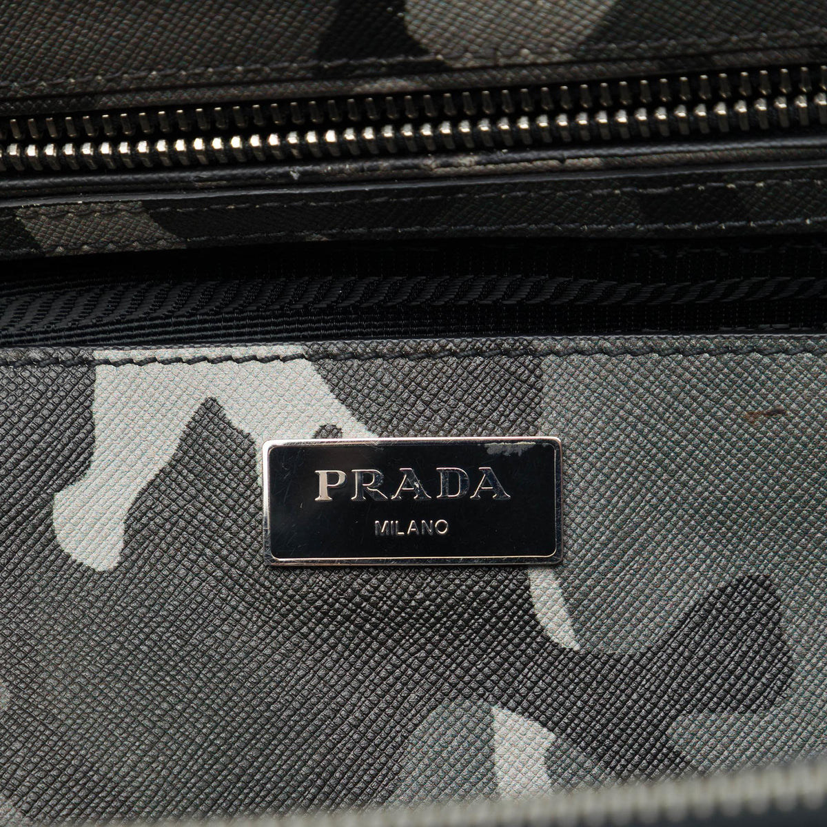 Prada Medium Saffiano Lux Camouflage Galleria Double Zip Satchel
