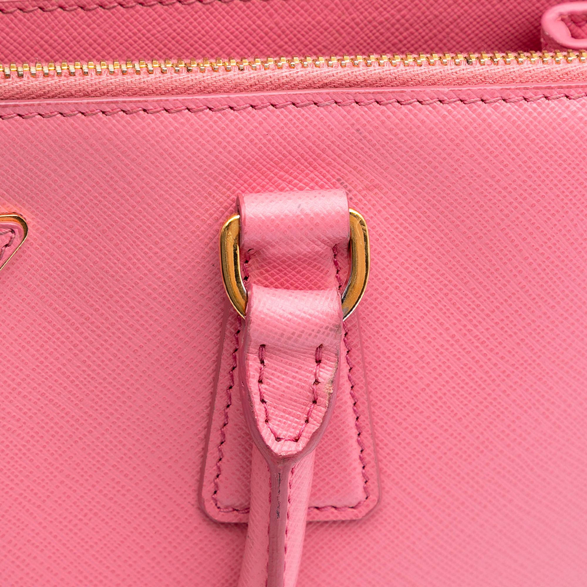 Prada Medium Saffiano Lux Galleria Double Zip Satchel