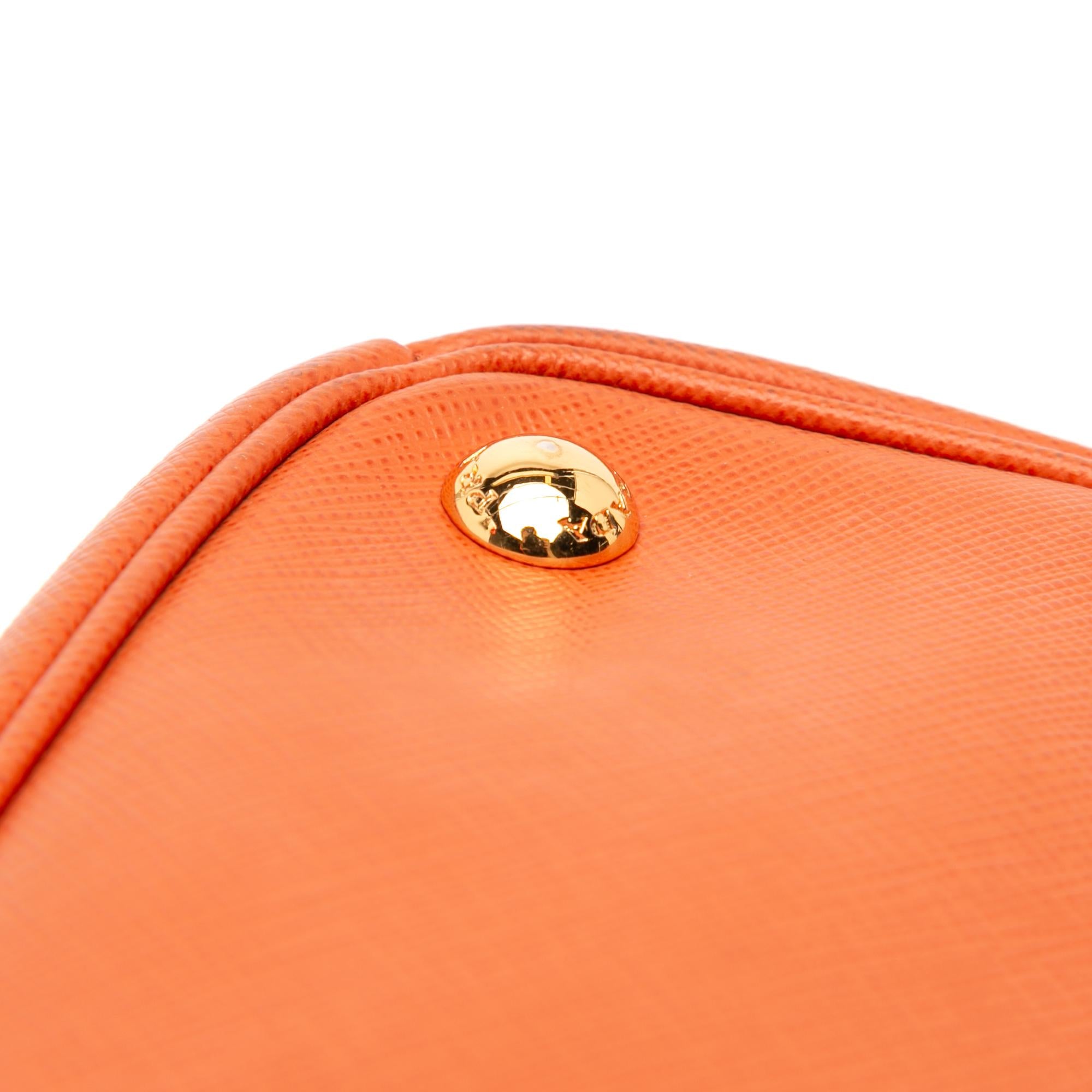 Prada Medium Saffiano Lux Galleria Double Zip Satchel