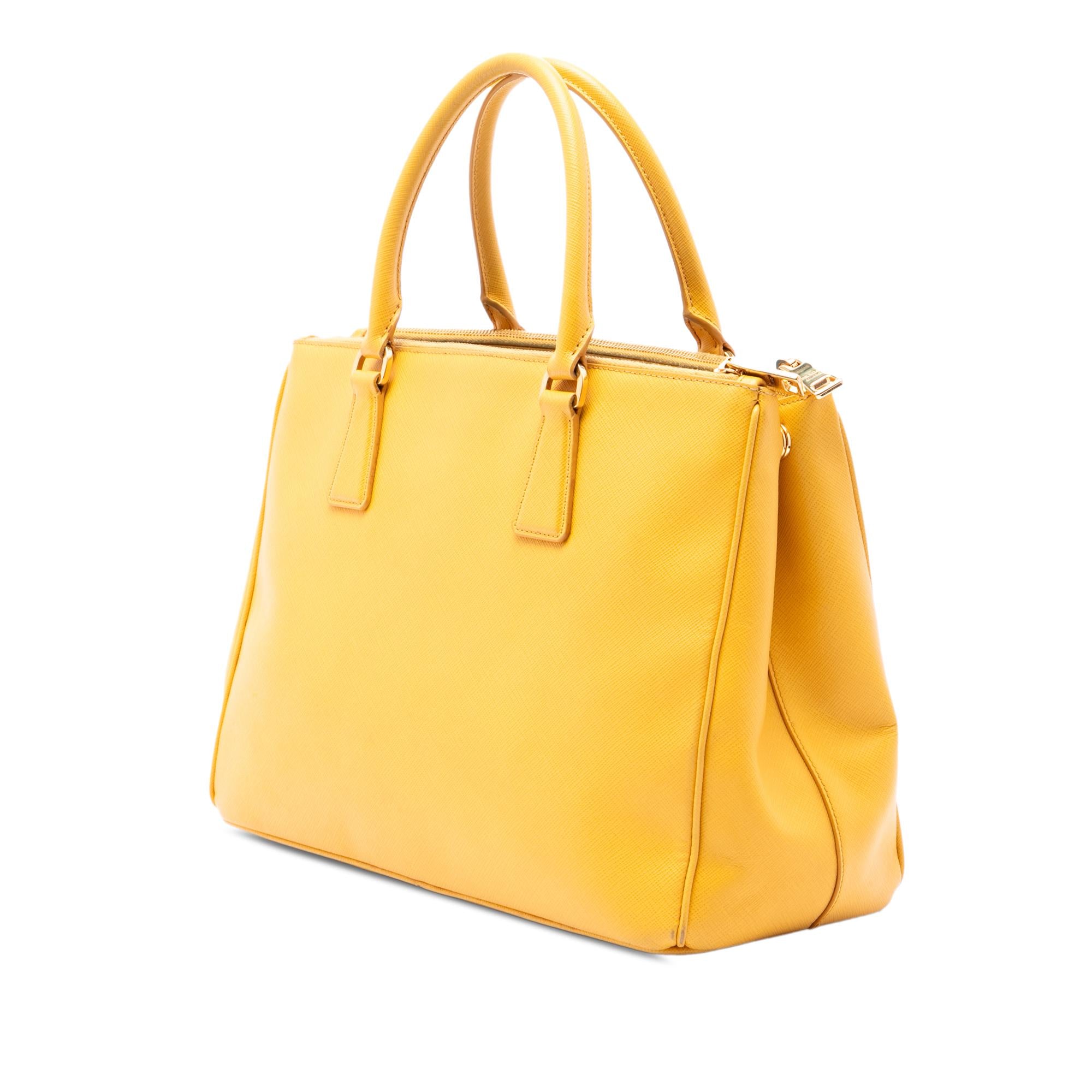 Prada Medium Saffiano Lux Galleria Double Zip Satchel