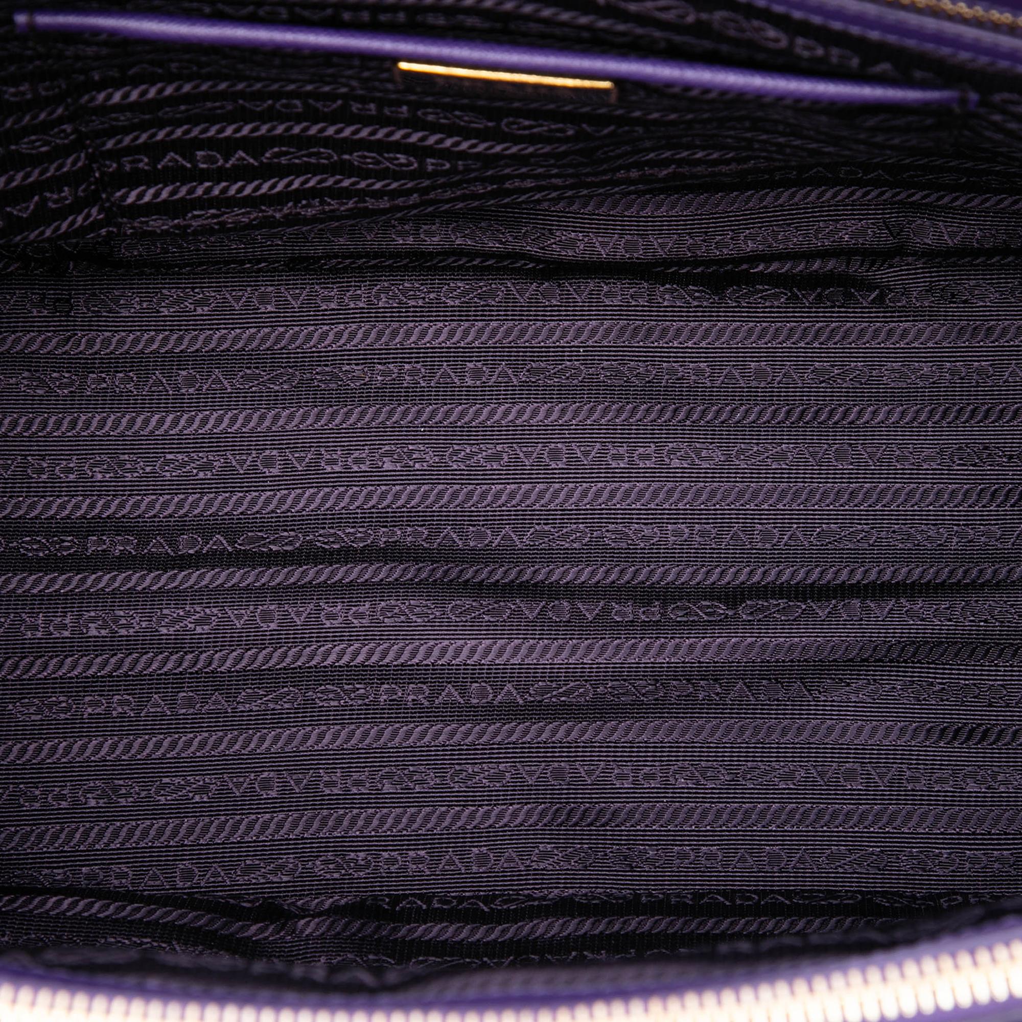 Prada Medium Saffiano Lux Galleria Double Zip Satchel