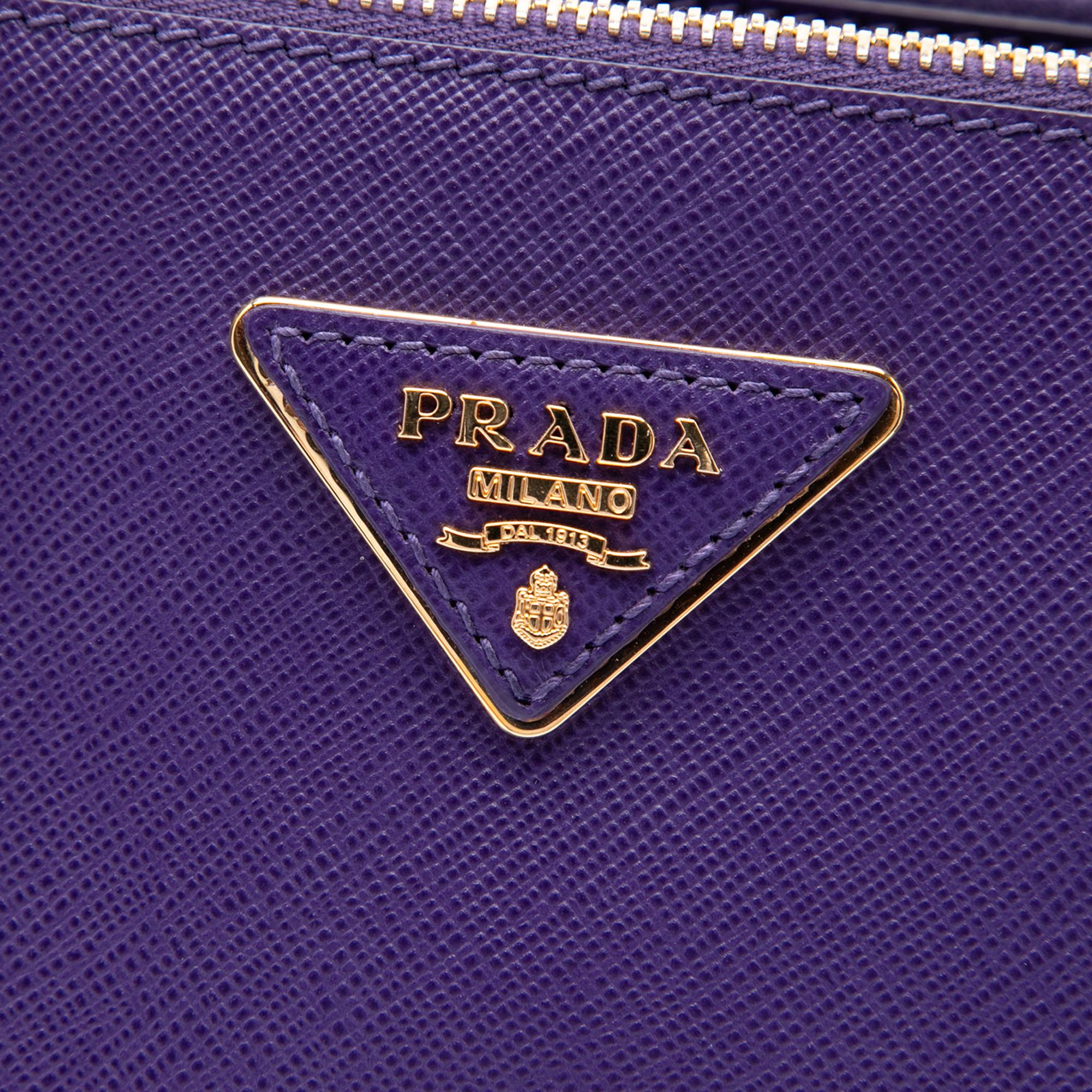 Prada Medium Saffiano Lux Galleria Double Zip Satchel