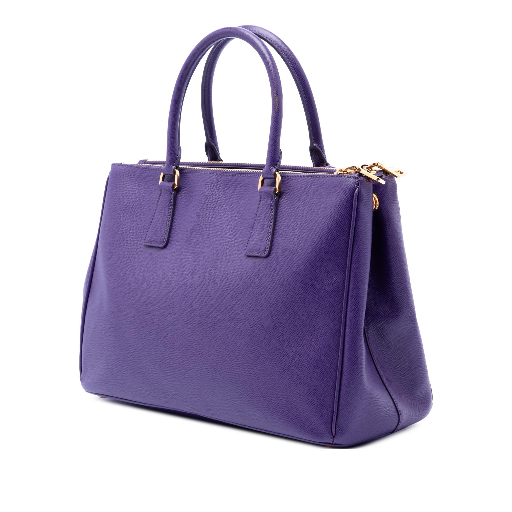 Prada Medium Saffiano Lux Galleria Double Zip Satchel