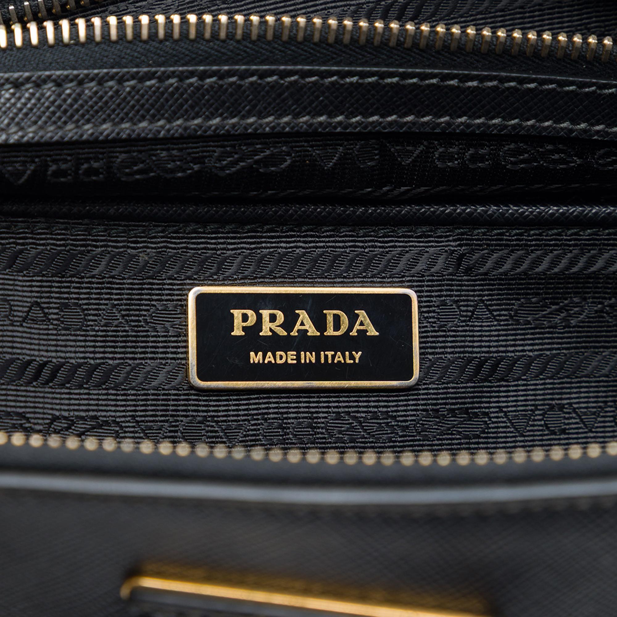 Prada Medium Saffiano Lux Galleria Double Zip Satchel