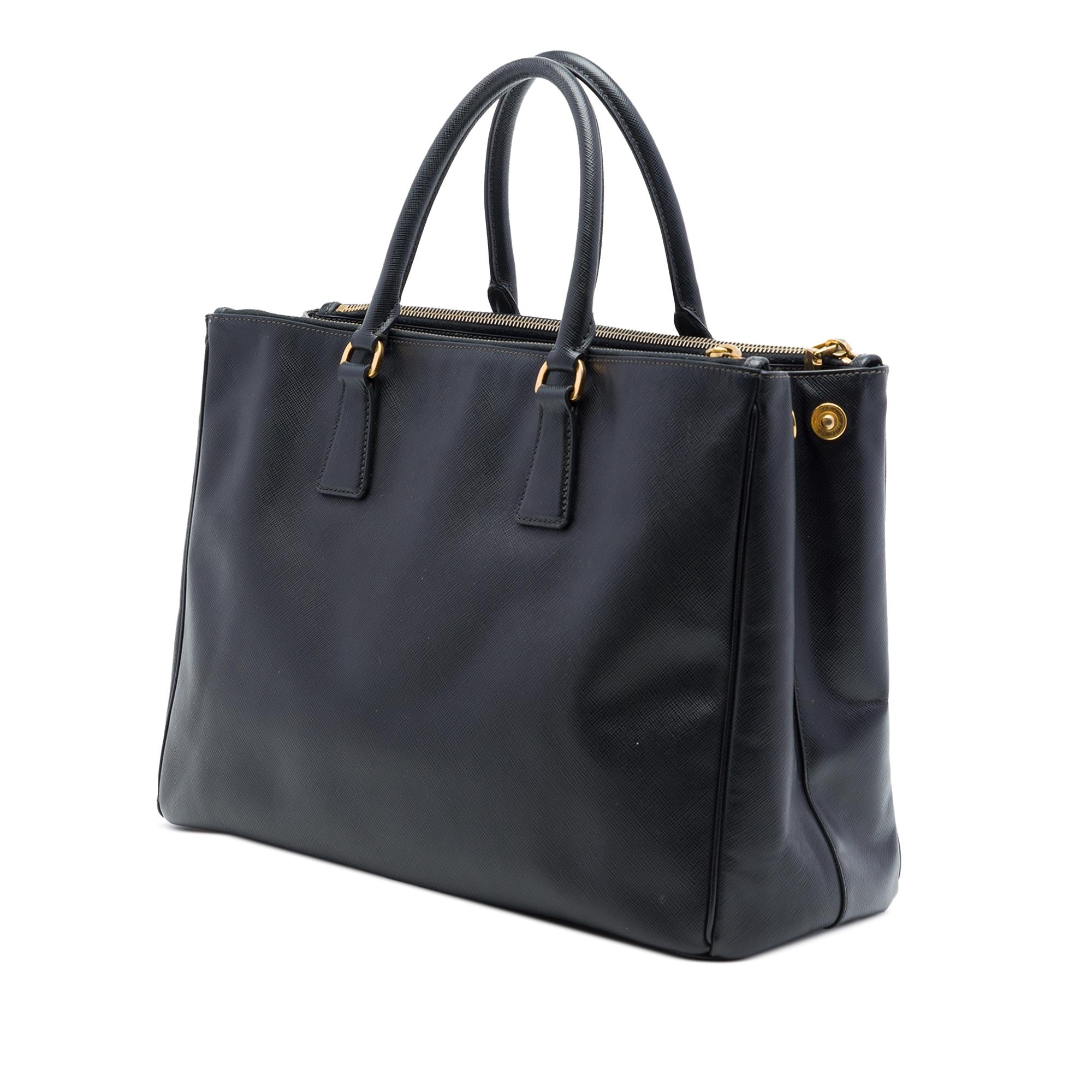 Prada Medium Saffiano Lux Galleria Double Zip Satchel