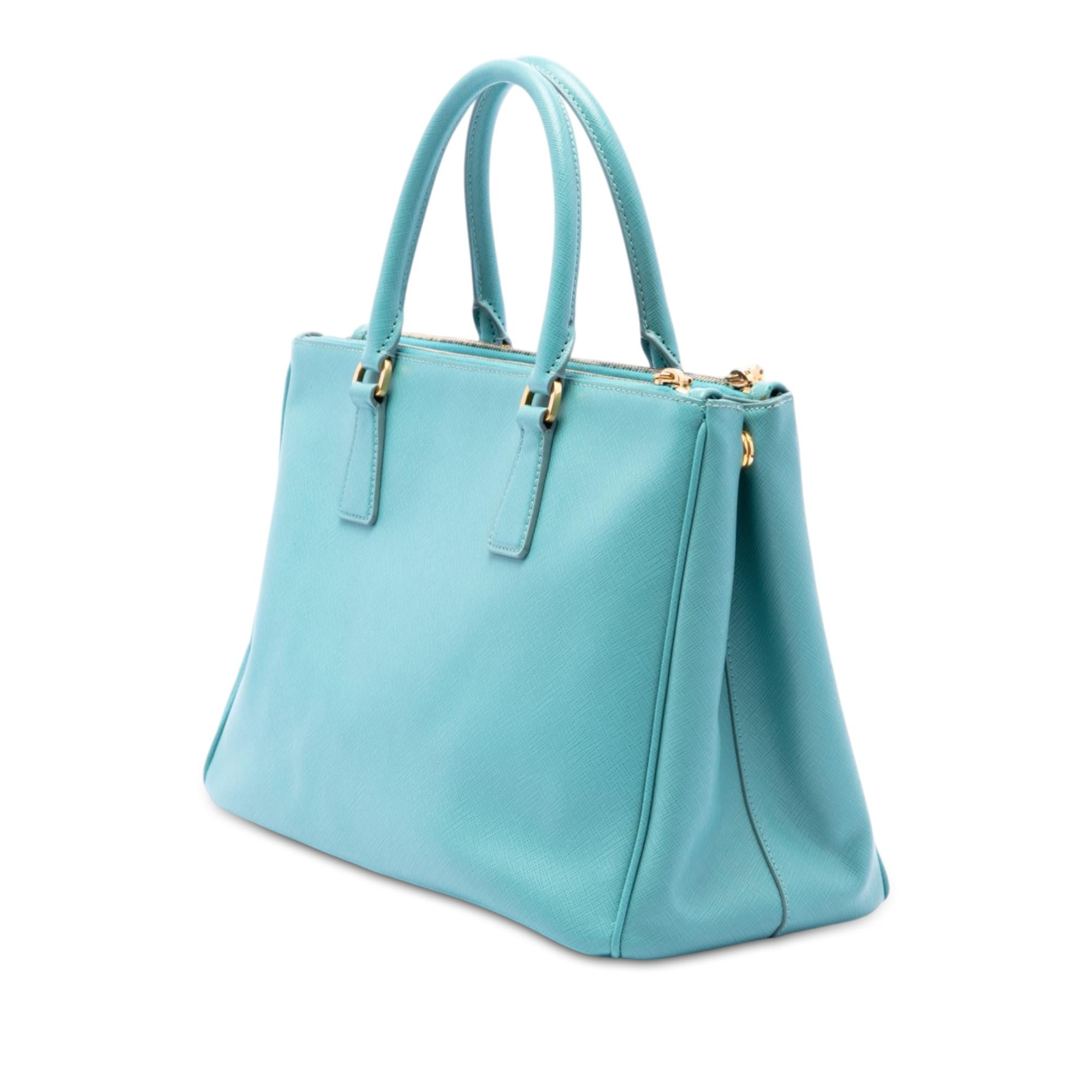 Prada Medium Saffiano Lux Galleria Double Zip Satchel