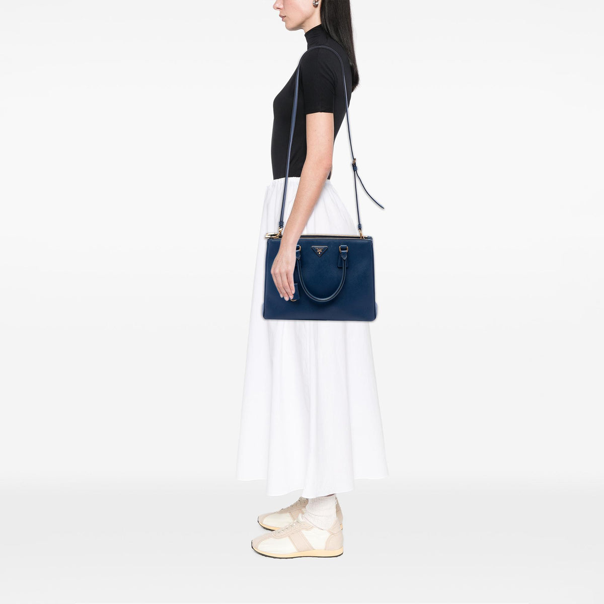 Prada Medium Saffiano Lux Galleria Double Zip Satchel