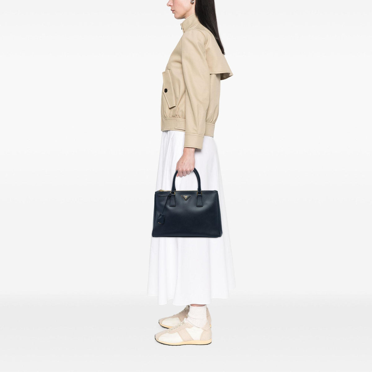 Prada Medium Saffiano Lux Galleria Double Zip Satchel