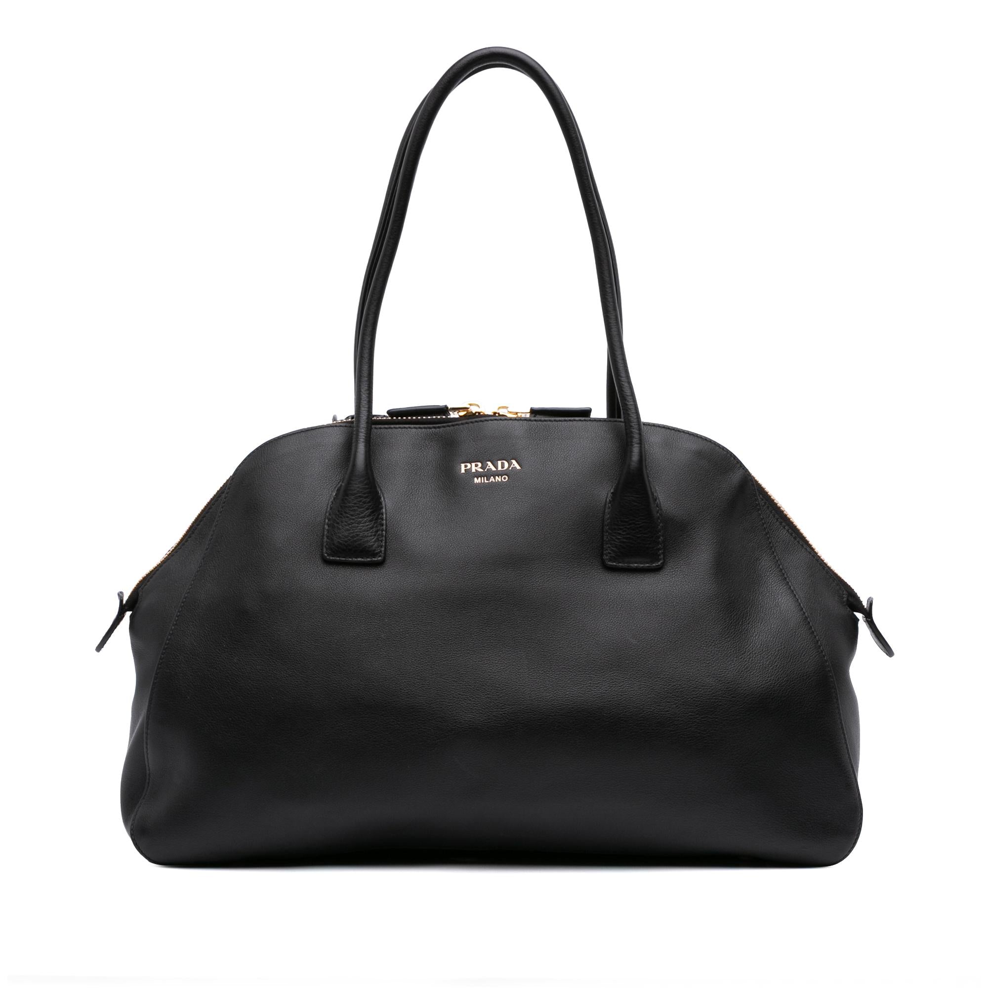 Prada Medium Soft Grain Leather Shopping Bag