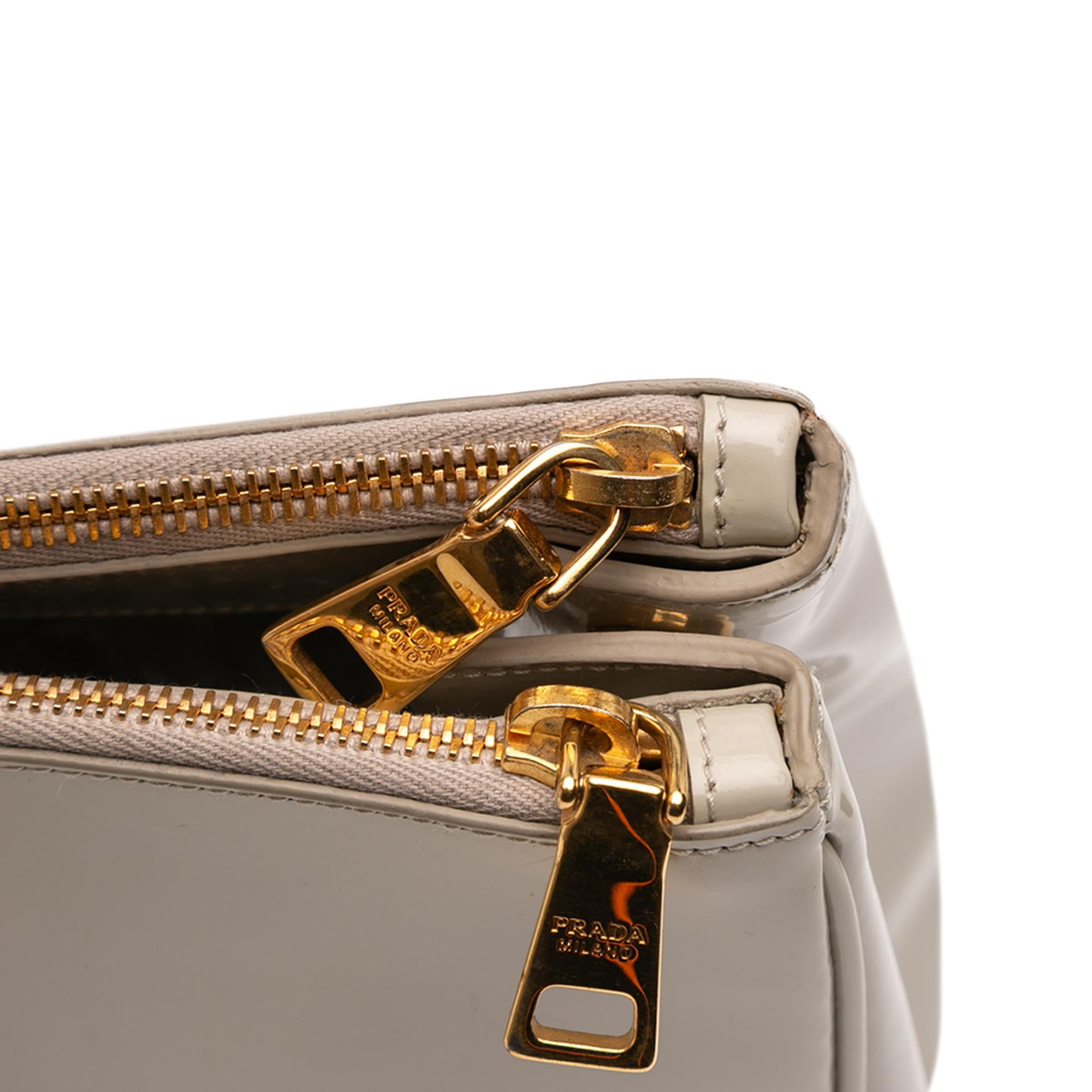 Prada Medium Spazzolato Galleria Double Zip Satchel
