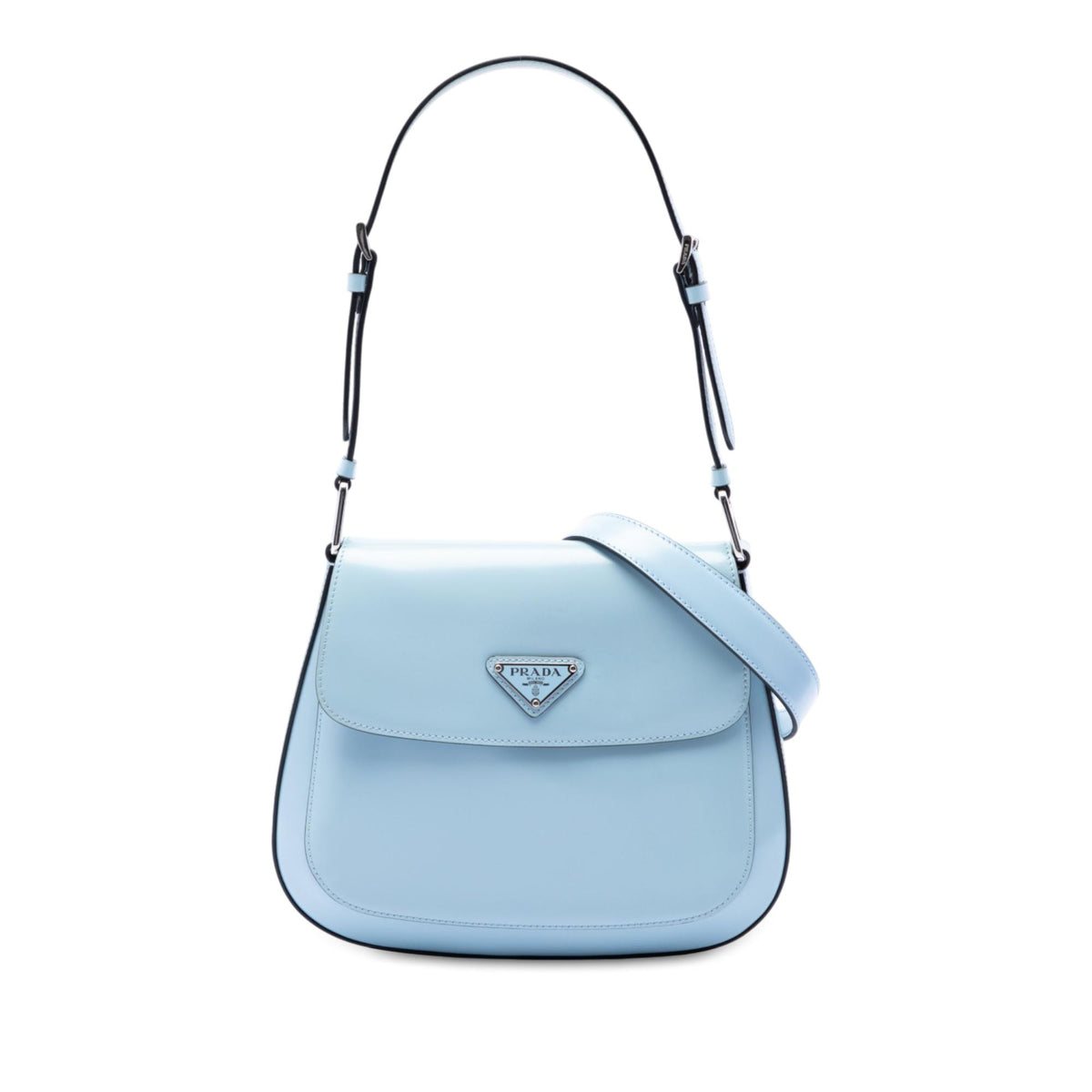 Prada Medium Spazzolato Leather Cleo Flap Crossbody