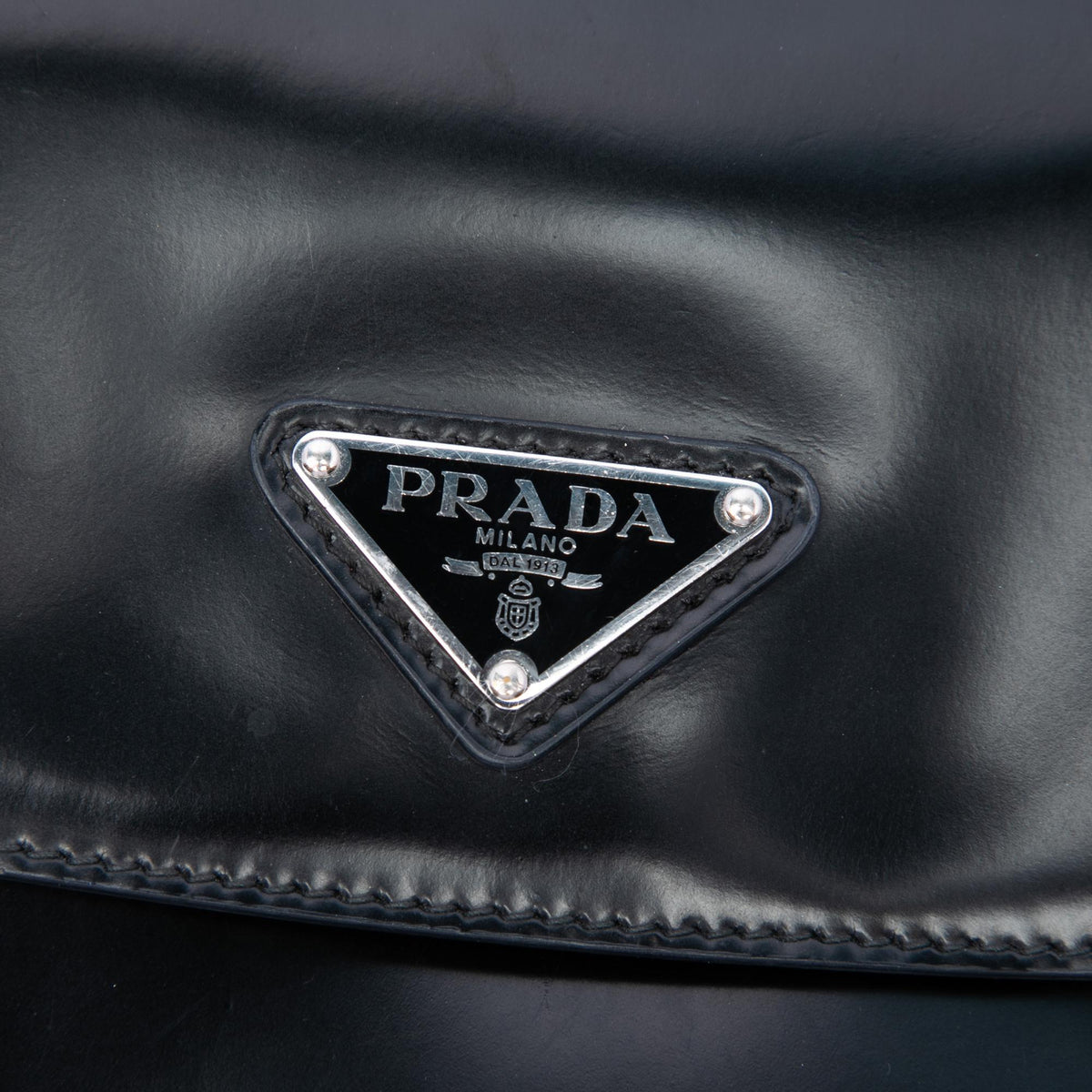 Prada Medium Spazzolato Leather Cleo Flap Shoulder Bag