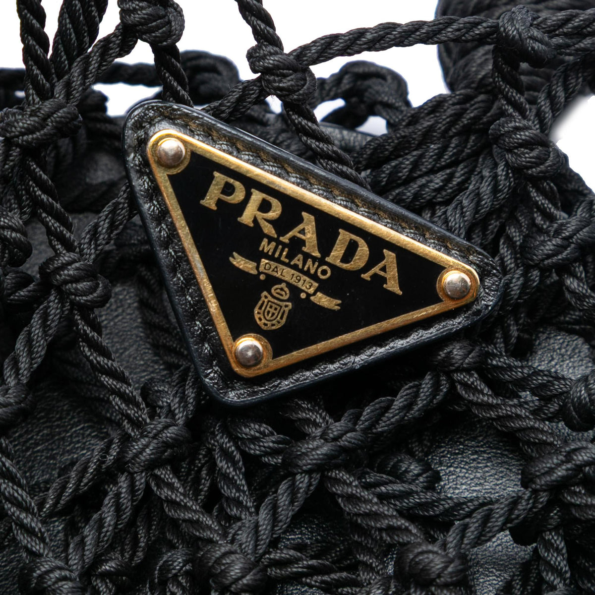 Prada Mesh and Leather Bucket Bag