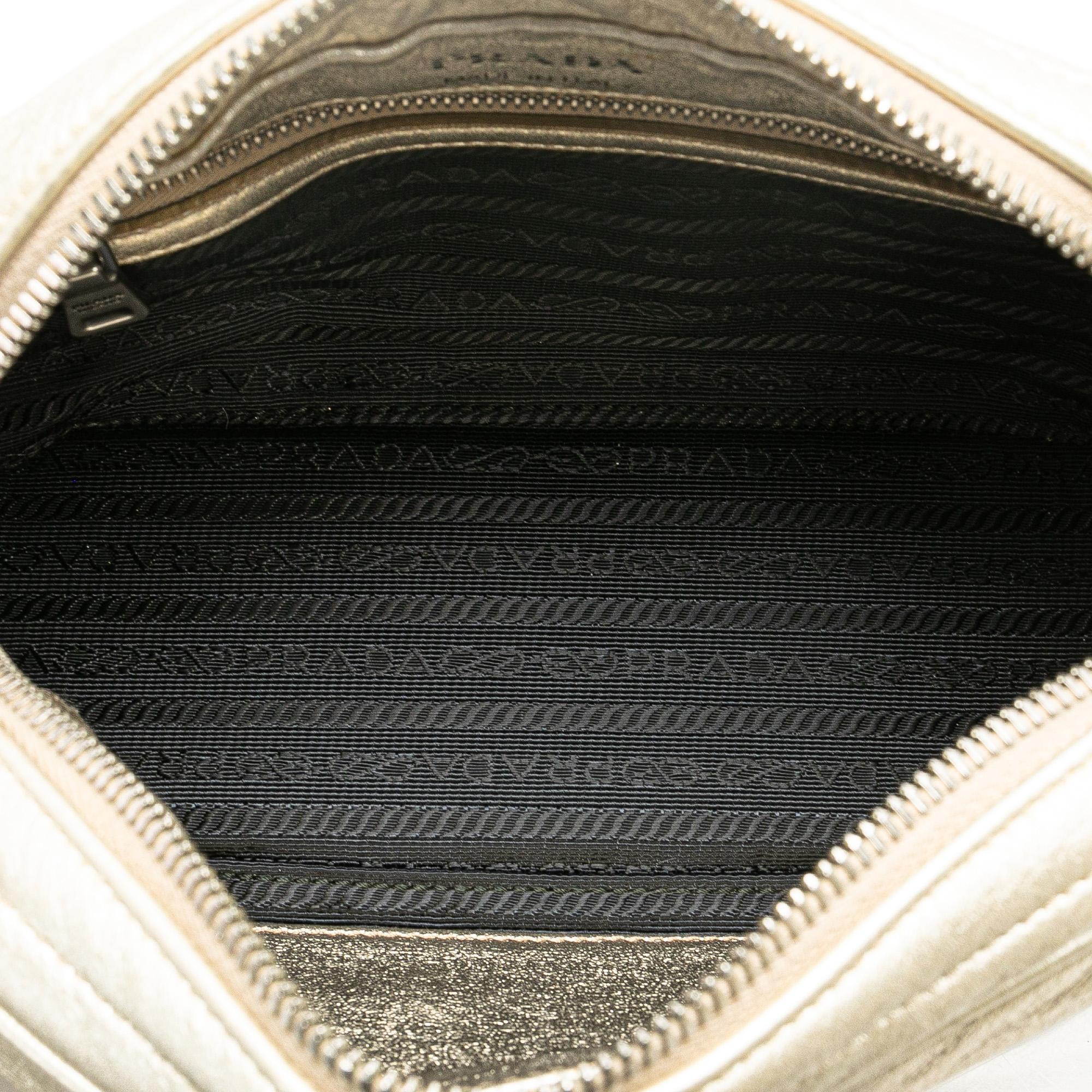 Prada Metallic Nappa Impunture Diagramme Camera Bag (SHG-kI9IjU)
