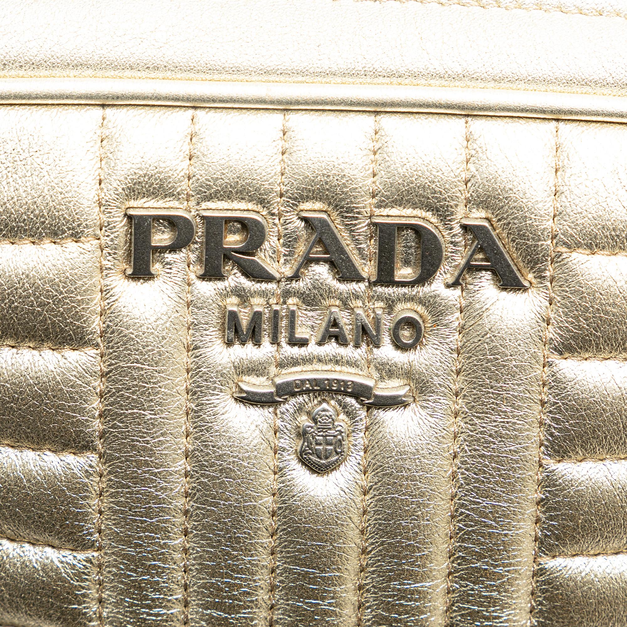 Prada Metallic Nappa Impunture Diagramme Camera Bag (SHG-kI9IjU)