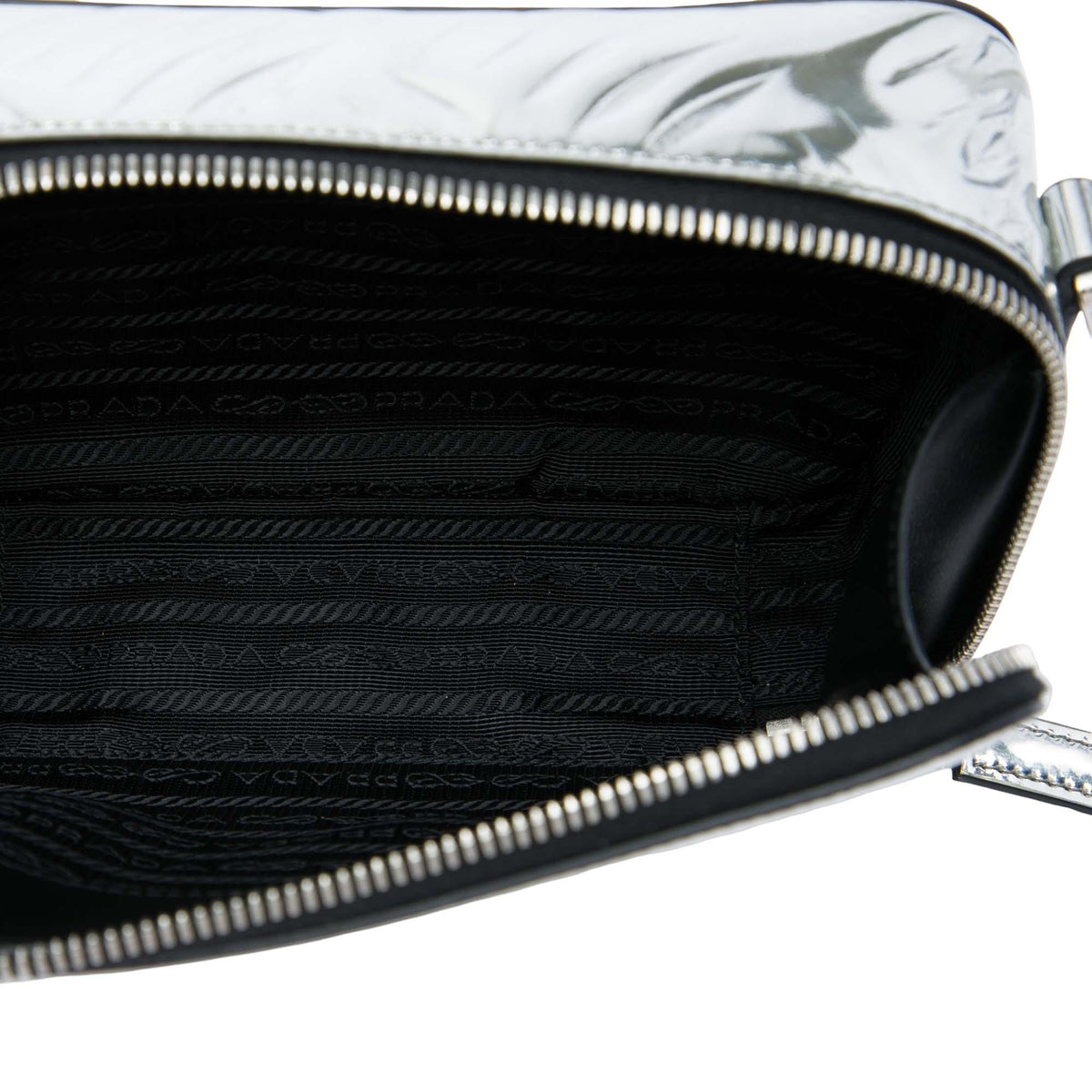 Prada Metallic Spazzolato Embossed Leather Brique Crossbody