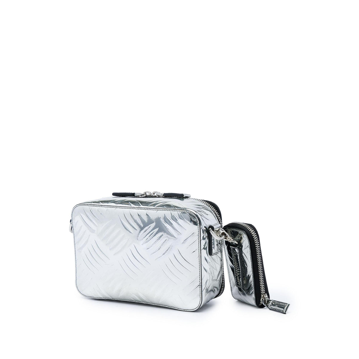 Prada Metallic Spazzolato Embossed Leather Brique Crossbody