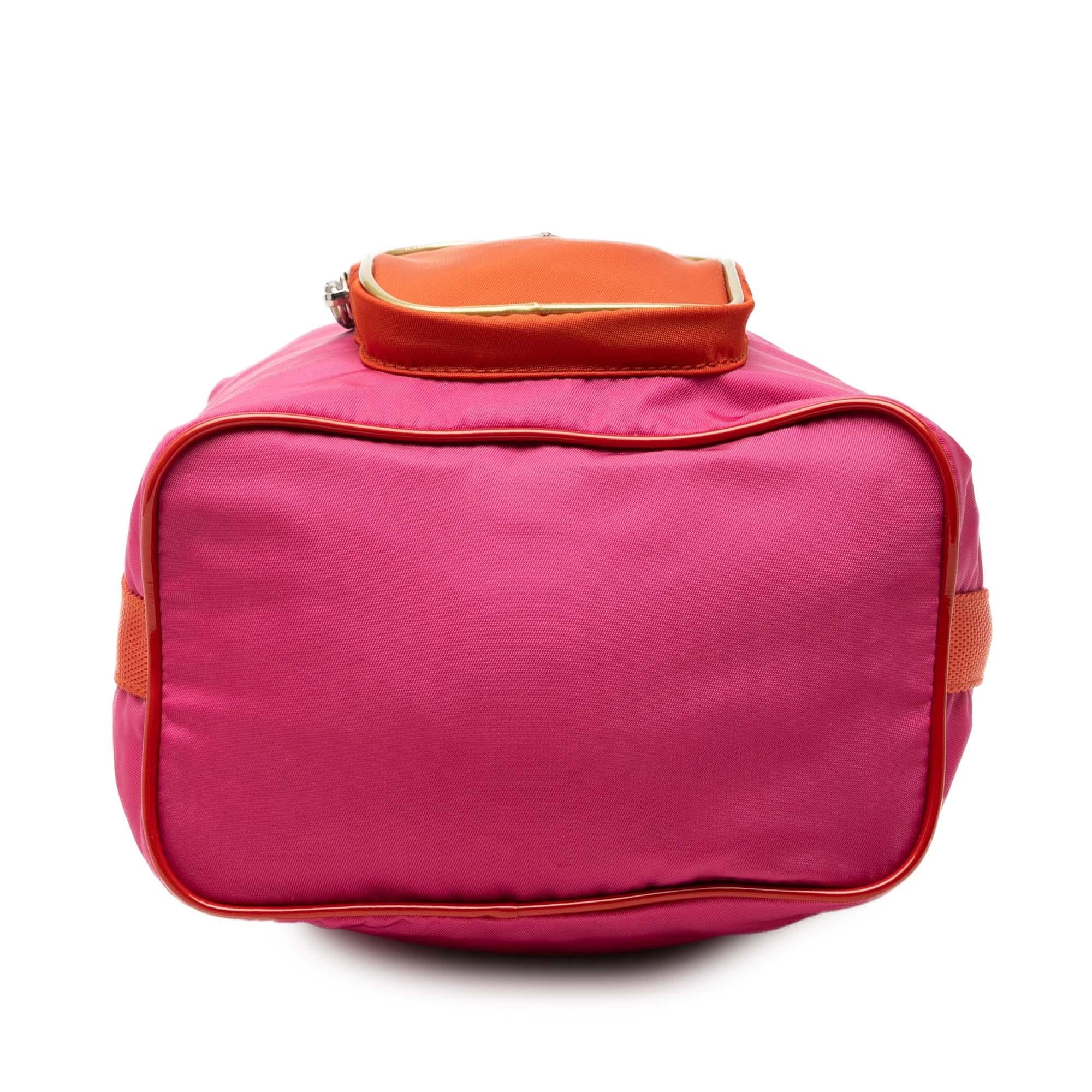 Prada Mini Bicolor Tessuto Drawstring Bucket Bag