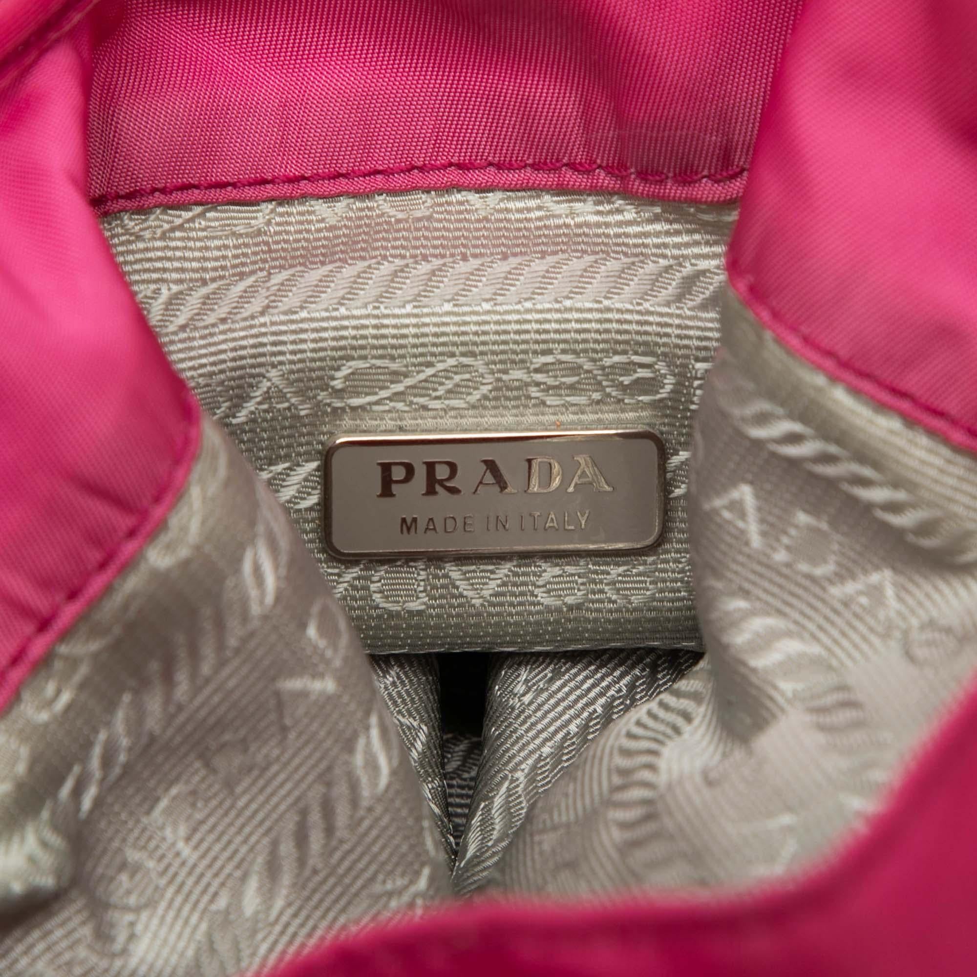 Prada Mini Bicolor Tessuto Drawstring Bucket Bag