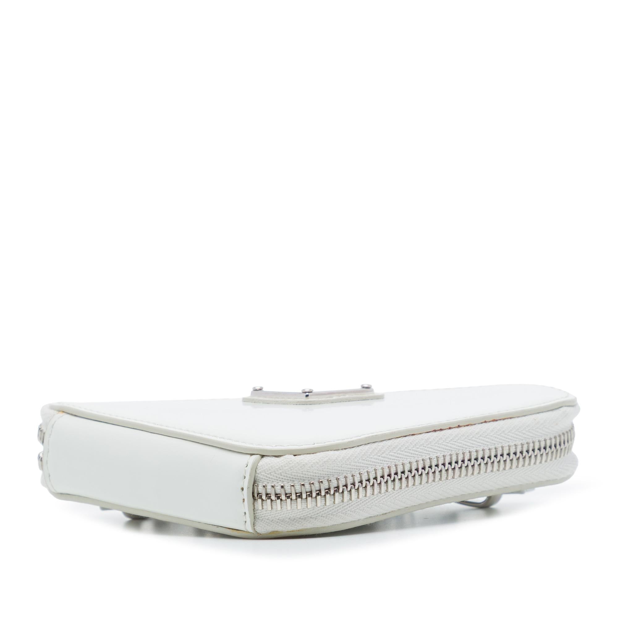 Prada Mini Brushed Leather Triangle Chain Pouch