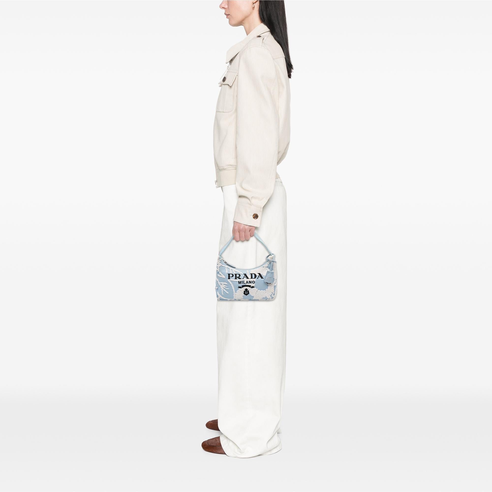 Prada Mini Embroidered Drill Re Edition 2000 Shoulder Bag